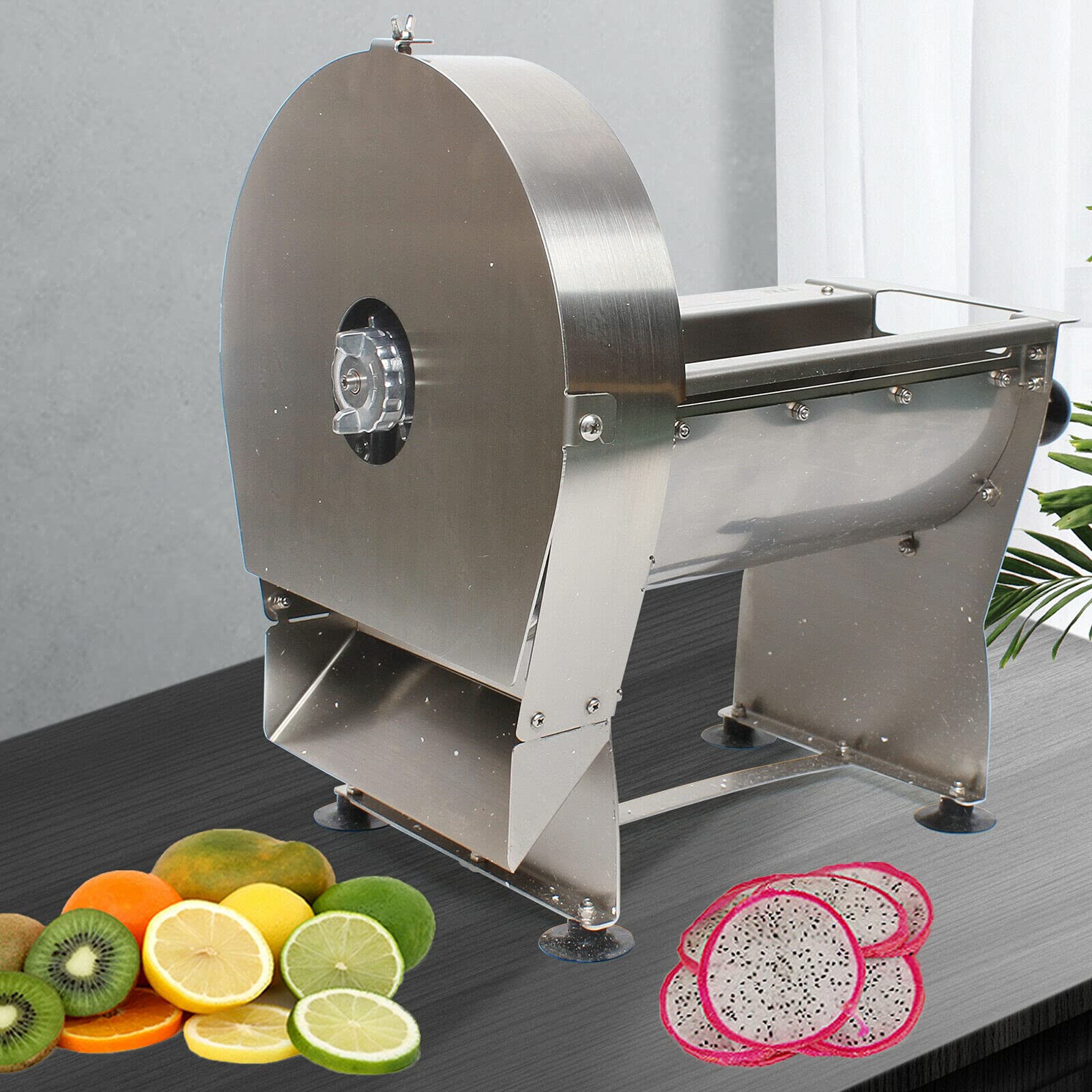 Commercial Stainless Steel Electric Vegetable Slicer - Potato & Fruit Cutter for Professional Kitchens & Food Prep - Perfect for Restaurants, Catering & Home Cooking