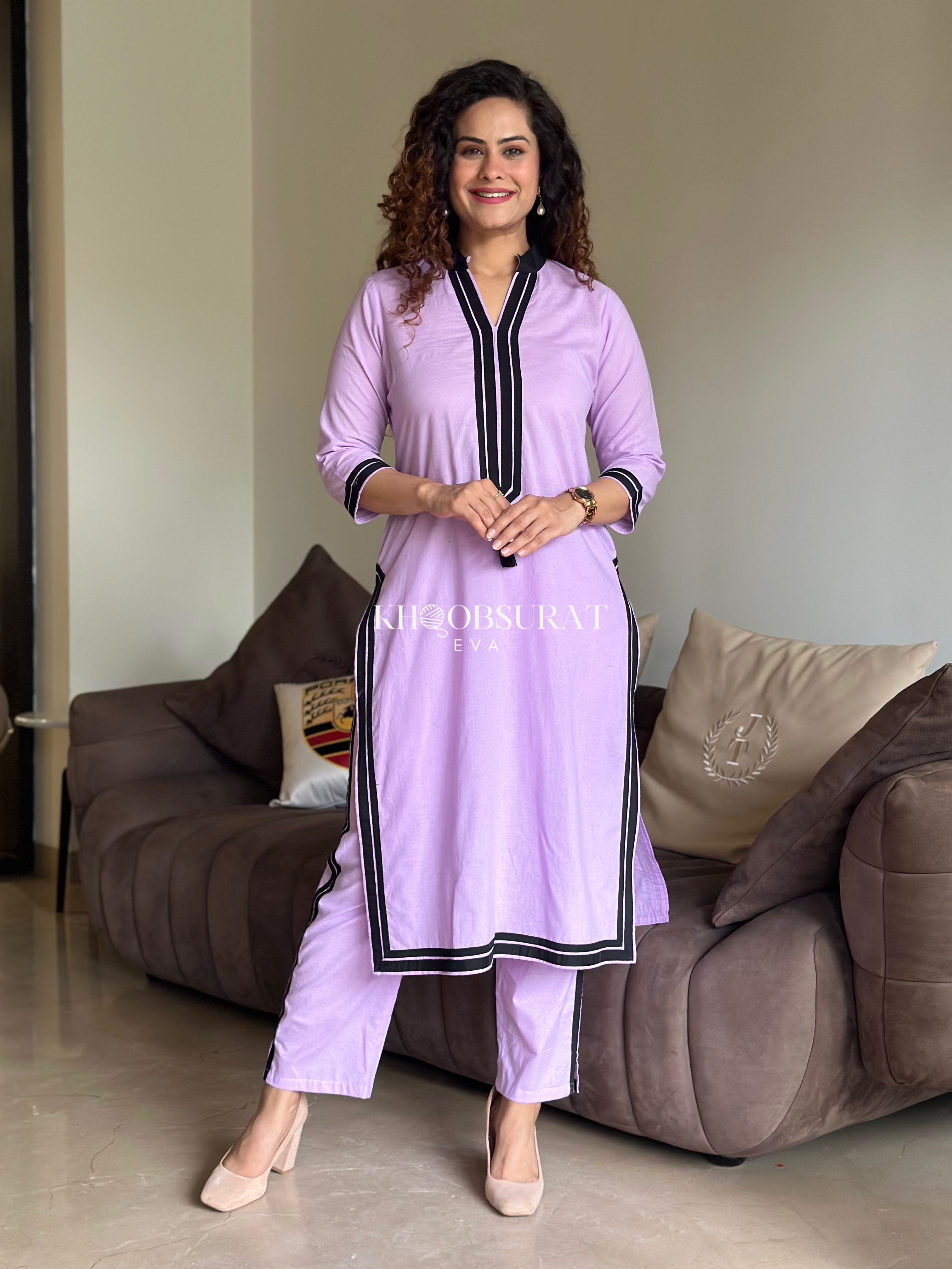 Stylish Purple Kurta Set for Women - Breathable Cotton Comfort - Perfect for Casual Wear, Festivals & Summer Outfits