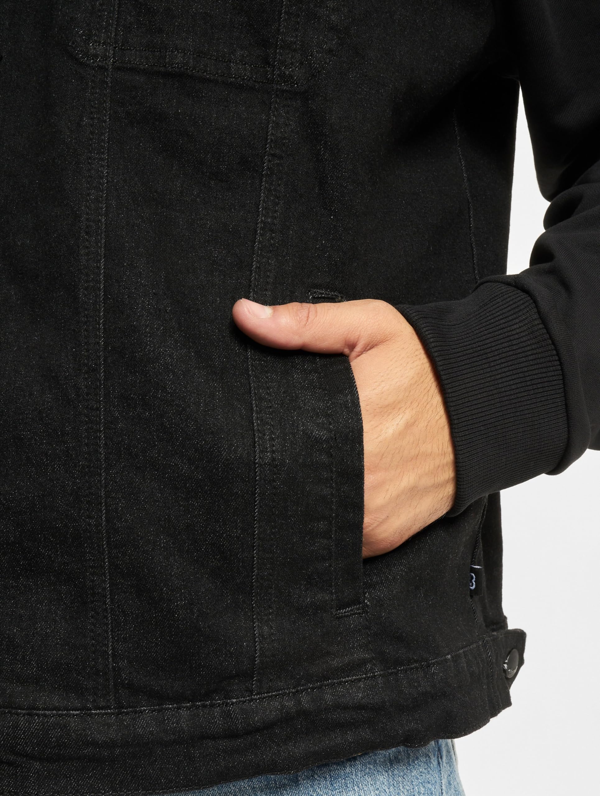 Brandit Cradock Denim Sweat Jacket for Men - Stylish Casual Denim Hooded Jacket with Fleece Lining - Perfect for Streetwear, Outdoor Activities & Everyday Fashion