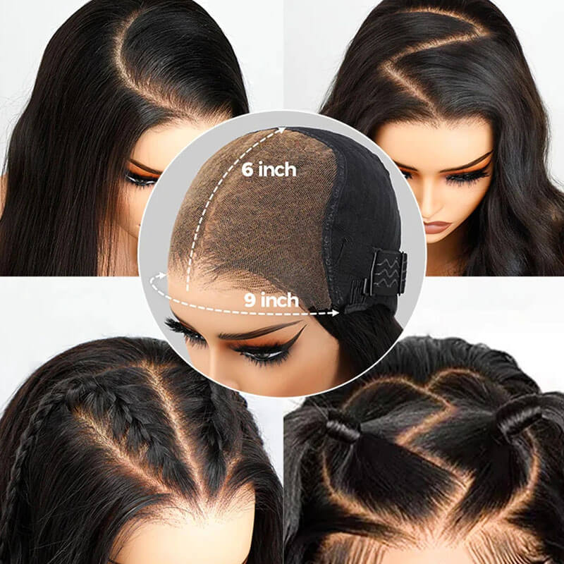 Eullair 9x6 Lace Front Wigs Human Hair - Glueless Pre Plucked Water Wave Wigs with Bye Bye Knots & Pre Cut Lace - Natural Looking Wigs for Black Women - Perfect for Daily Wear, Parties & Special Occasions