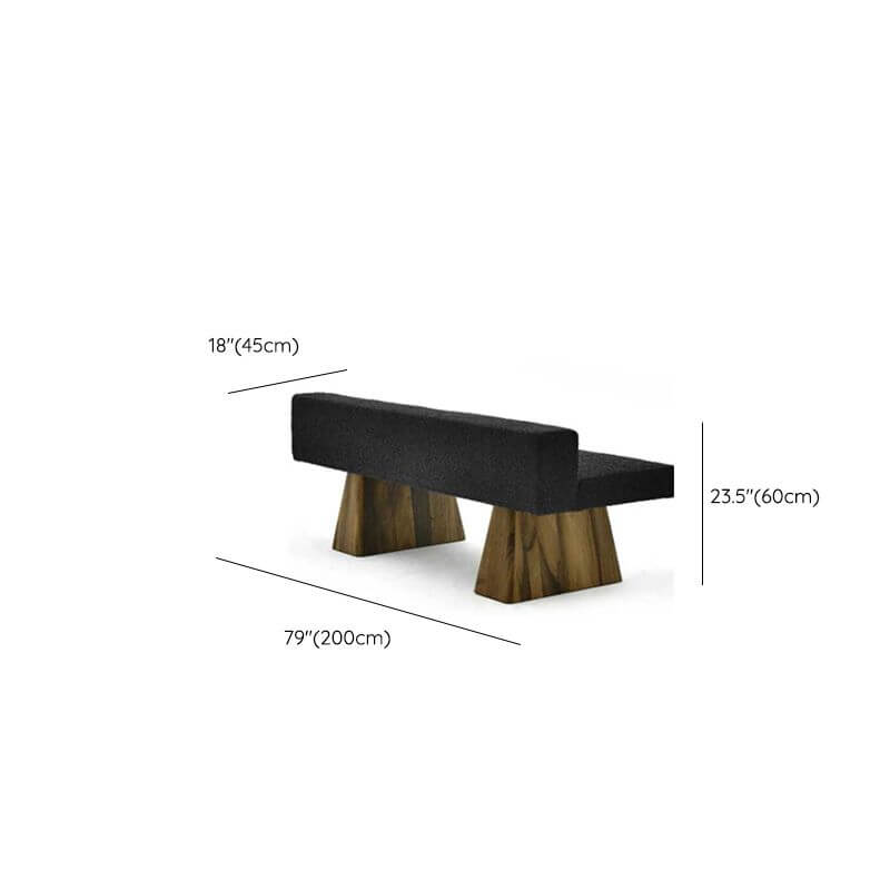 Midnight Black Modern Solid Wood Dining Bench with Upholstered Backrest - Perfect for Kitchen, Dining Room, and Breakfast Nook Seating