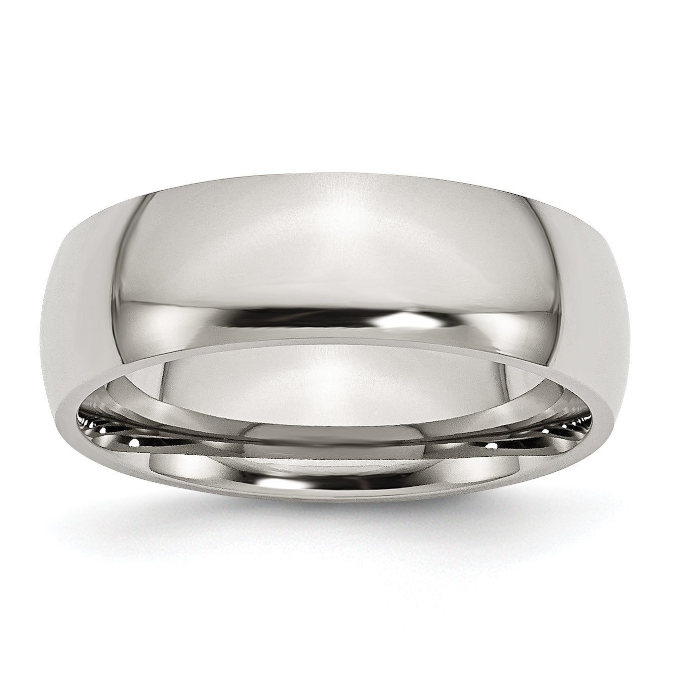 7mm Polished Stainless Steel Wedding Band Ring for Men - Durable Comfort Fit Wedding Ring for Grooms, Anniversary & Everyday Wear