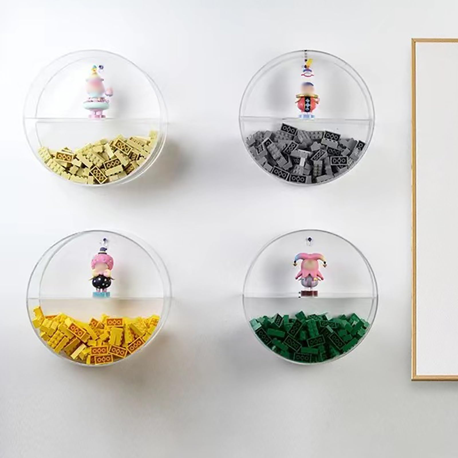3-Pack Clear Acrylic Wall-Mounted Toy Organizer for Kids - Hanging Storage Display Bins for Nursery, Playroom - Perfect for Organizing Cars, Blocks, Trains (Cyan) - Space-Saving Solution for Small Rooms & Daycare Centers