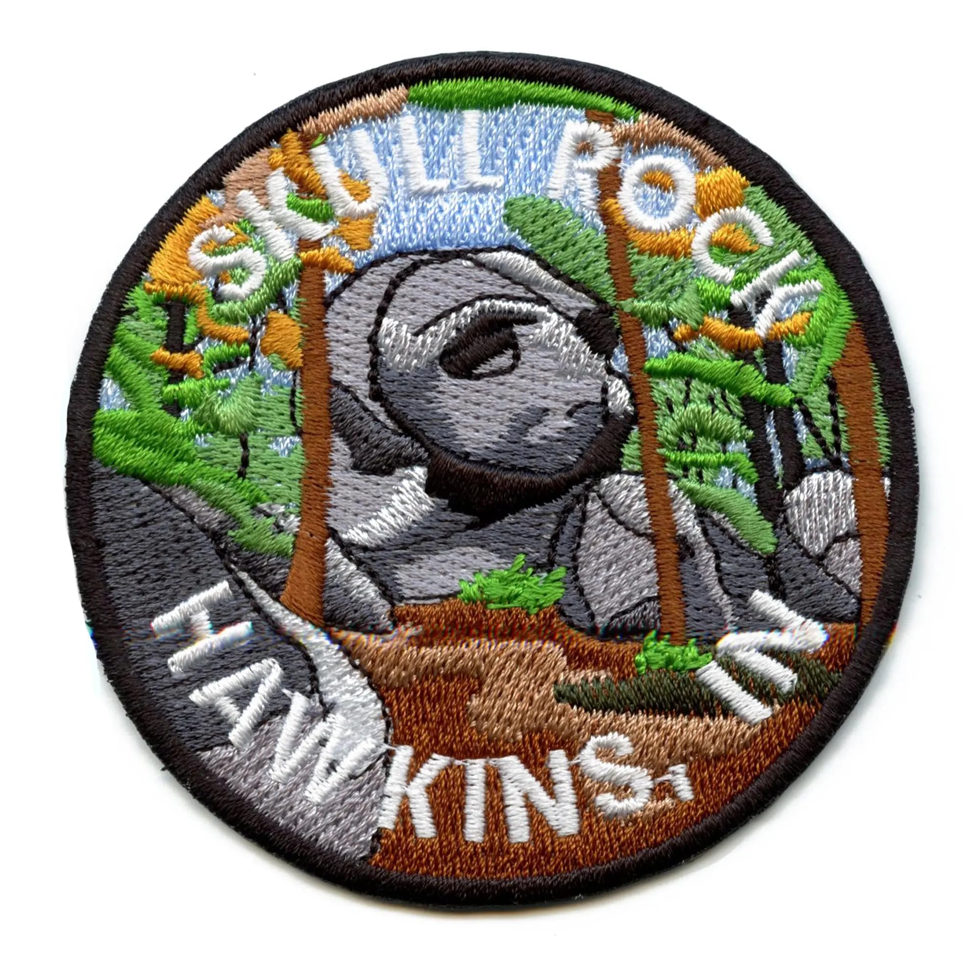 Skull Rock Hawkins Indiana Travel Patch - Embroidered Iron-On Badge for Jackets, Bags & DIY Crafts | Inspired by Strange Television Series | Perfect for Fans & Collectors