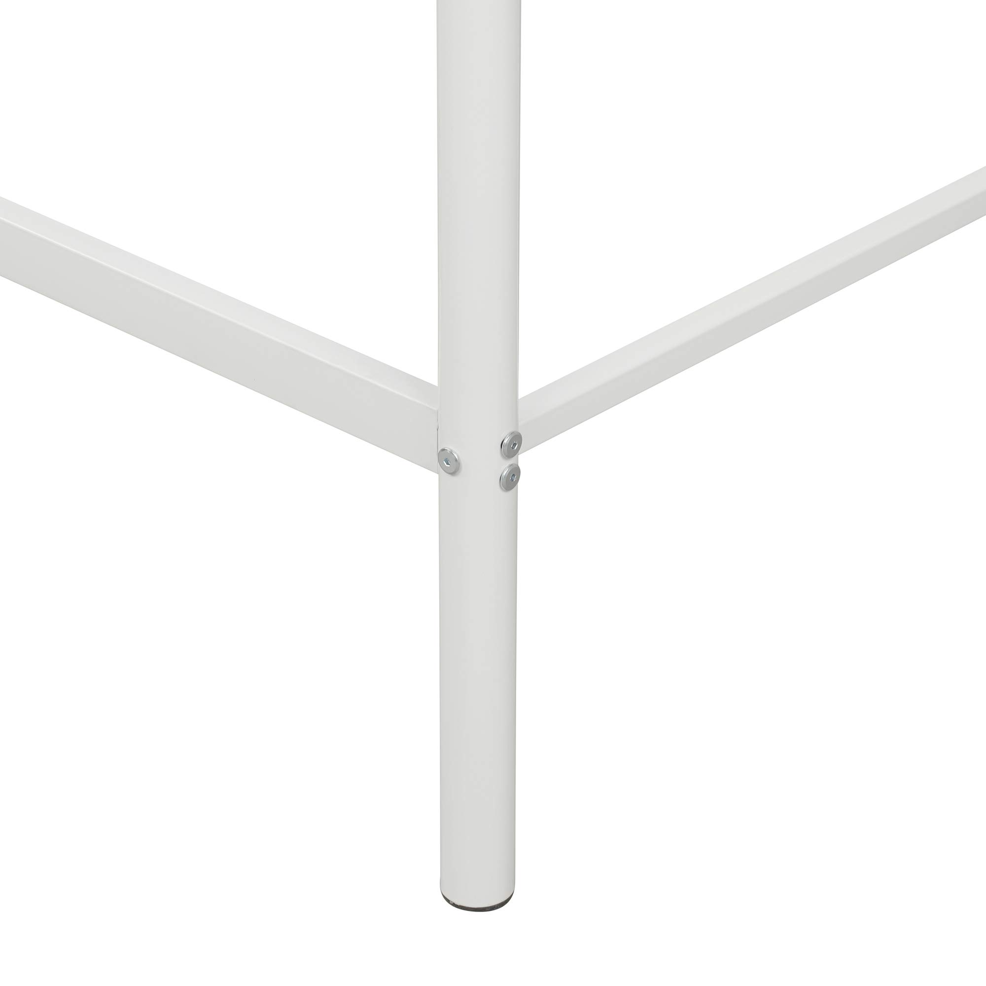 Sturdy White Metal Loft Bed with Twin Size Frame - 2 Ladders & Full Guardrail for Safety, Heavy Duty Steel Construction (No Box Spring Required) - Perfect for Kids' Bedrooms, Dorm Rooms & Small Spaces