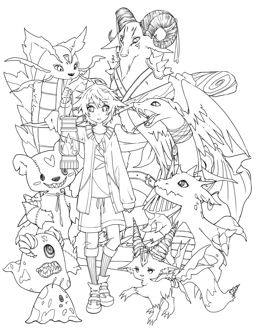 Curiously Cute Manga Coloring Book for Adults & Teens - Stress Relief & Creative Art Therapy | Perfect Gift for Anime Fans & Relaxation