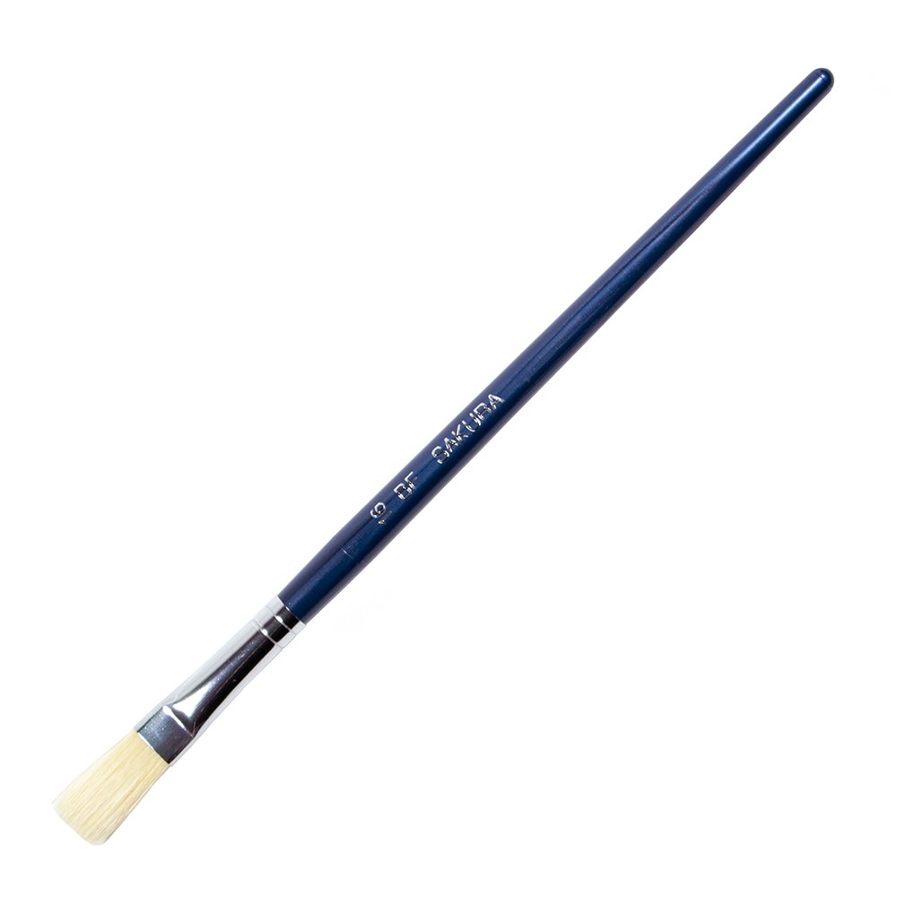 Sakura Crepas Professional Paint Brush Set - 10 Pack Flat Bristle Brushes (Size No.16 BF#16) for Oil, Acrylic & Watercolor Painting - Perfect for Artists, Students & DIY Projects