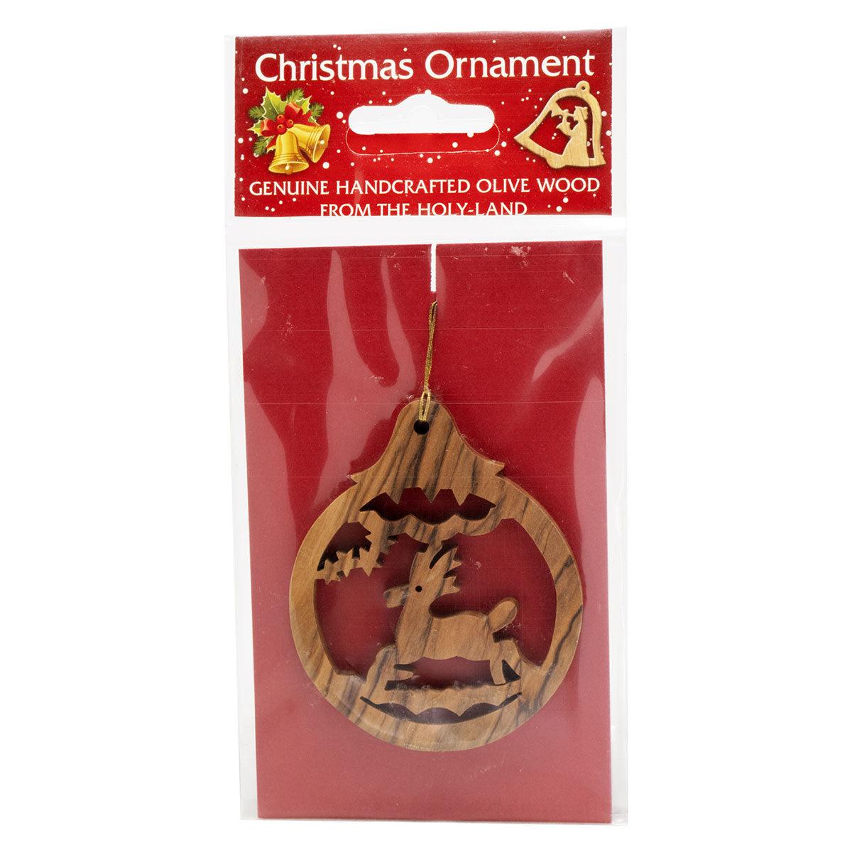 Handmade Olive Wood Christmas Ornament - Elegant Deer Design for Holiday Tree Decor | Perfect for Xmas Gifts, Home Decoration & Festive Celebrations