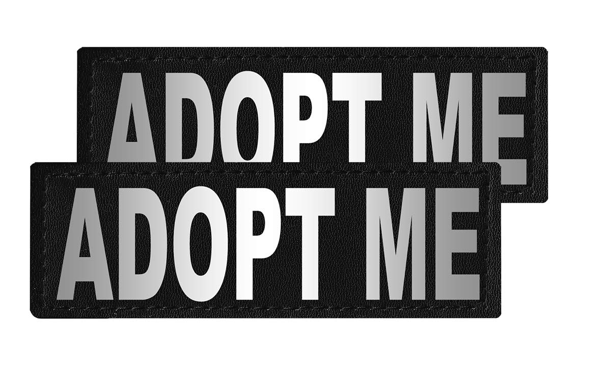 Dogline Adopt Me Removable Velcro Patches for Small/Medium Dogs - Perfect for Pet Collars, Vests & Backpacks | Customizable Pet Accessories