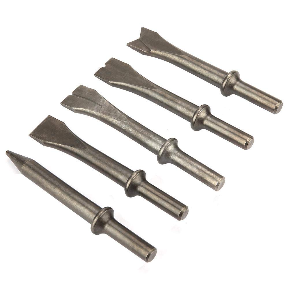 5-Piece Air Hammer Chisel Set - Heavy Duty Pneumatic Hammer Bits for 150/190/250 Air Hammer Heads - Ideal for Auto Repair, Metalworking & Demolition Projects