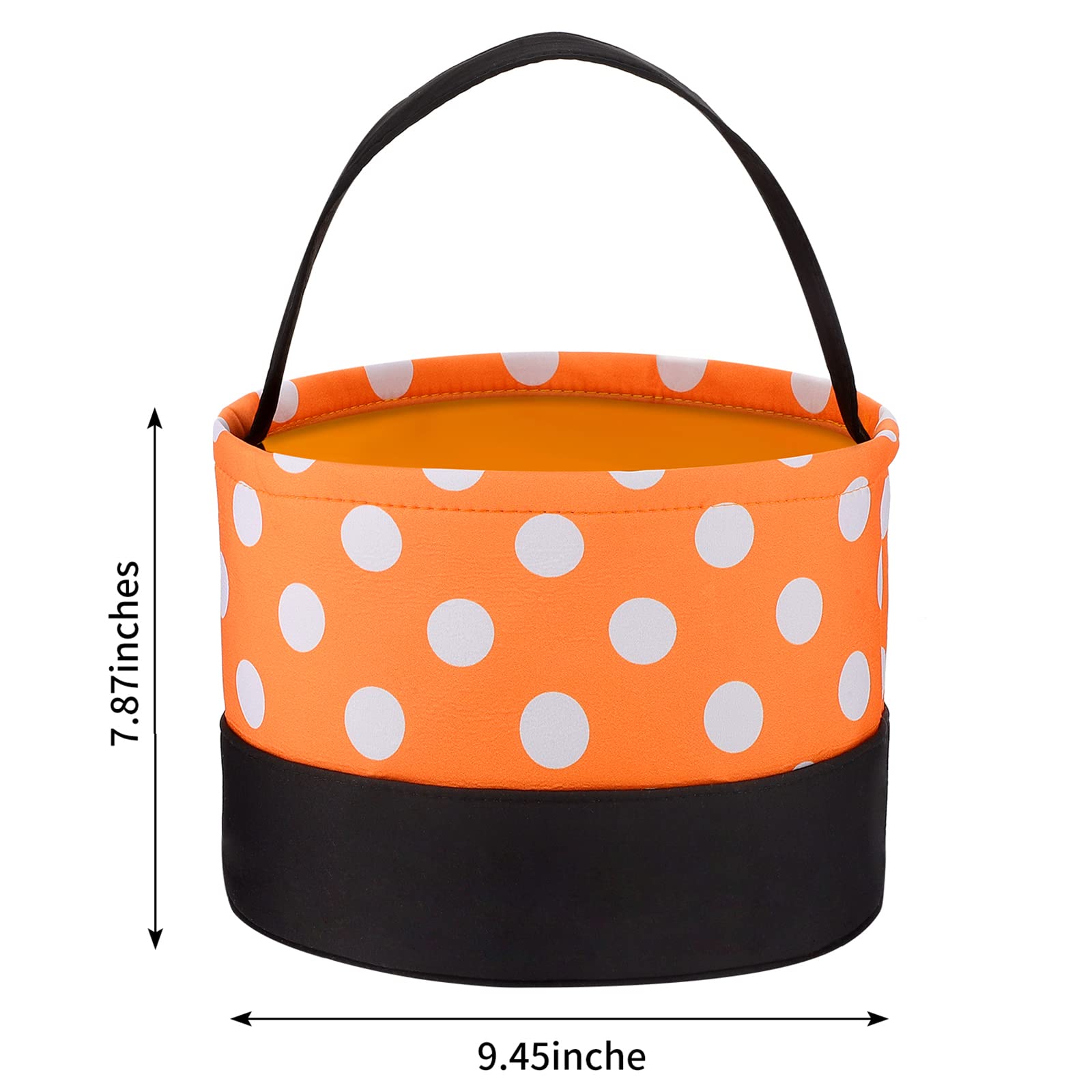 Halloween Candy Bags - Orange & Black Polka Dot Tote Bags for Trick or Treat, Halloween Party Favors & Supplies - Perfect for Kids Halloween Parties, Trick-or-Treating & Halloween Decorations