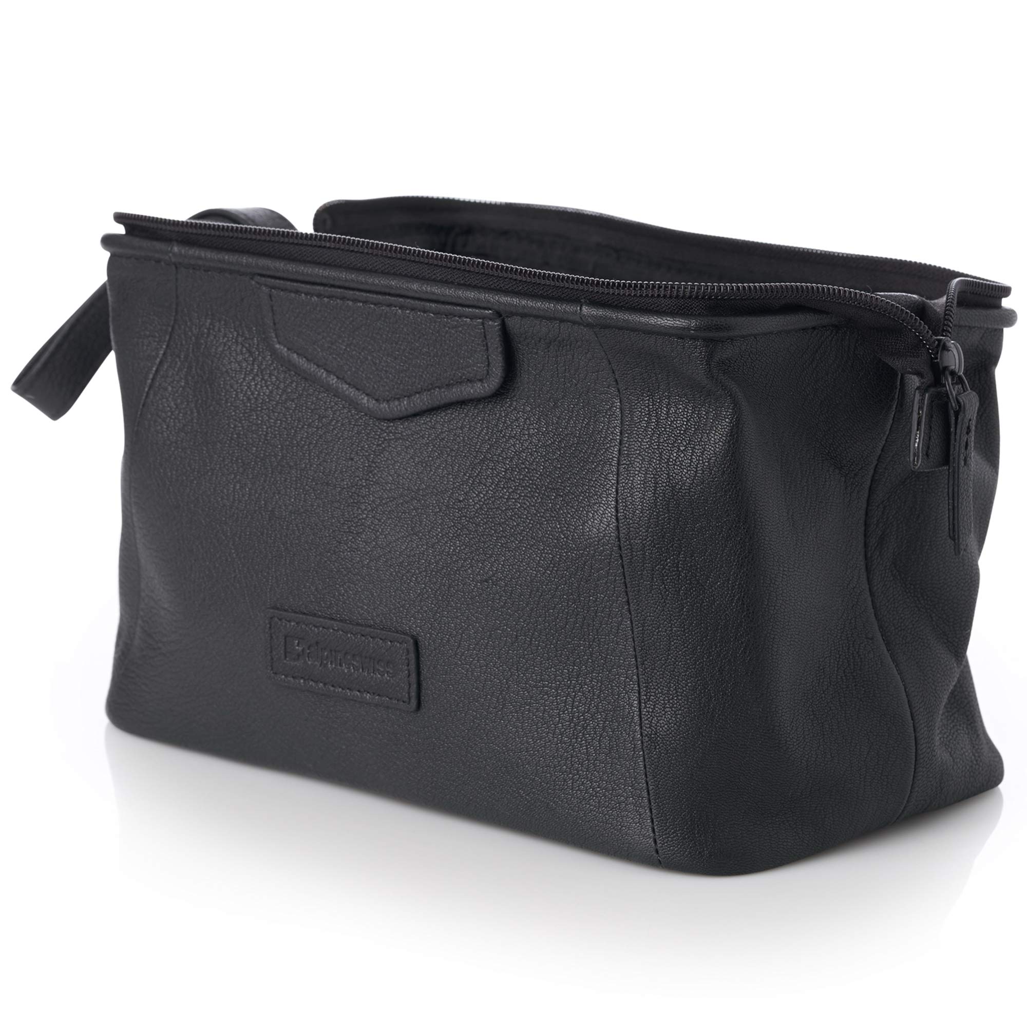 Premium Genuine Leather Dopp Kit - Alpine Swiss Lauter Toiletry Bag for Men, Travel Shaving Kit with Multiple Pockets, Ideal for Business Trips, Gym, Camping & Weekend Getaways
