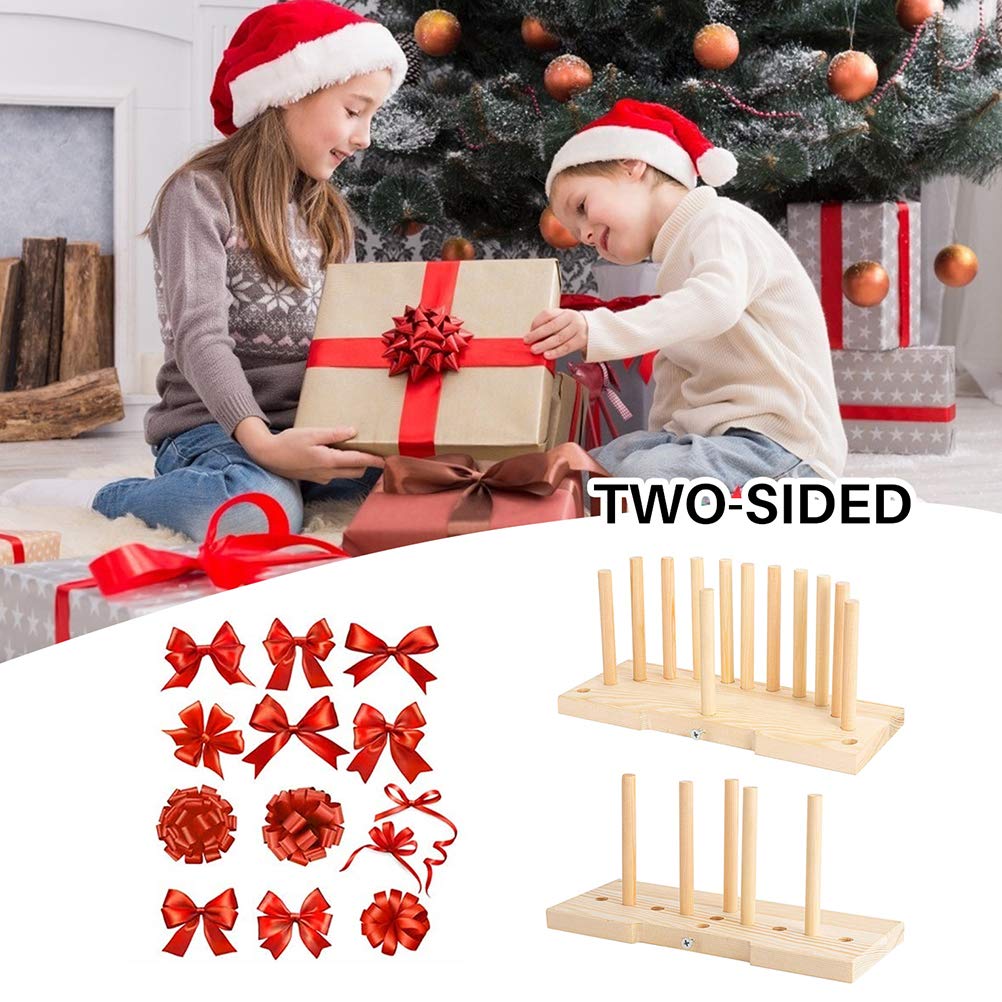 Sturdy Portable Wooden Wreath Bow Maker Machine - DIY Craft Tool for Holiday Decorations, Gift Wrapping & Home Decor (Beige)
