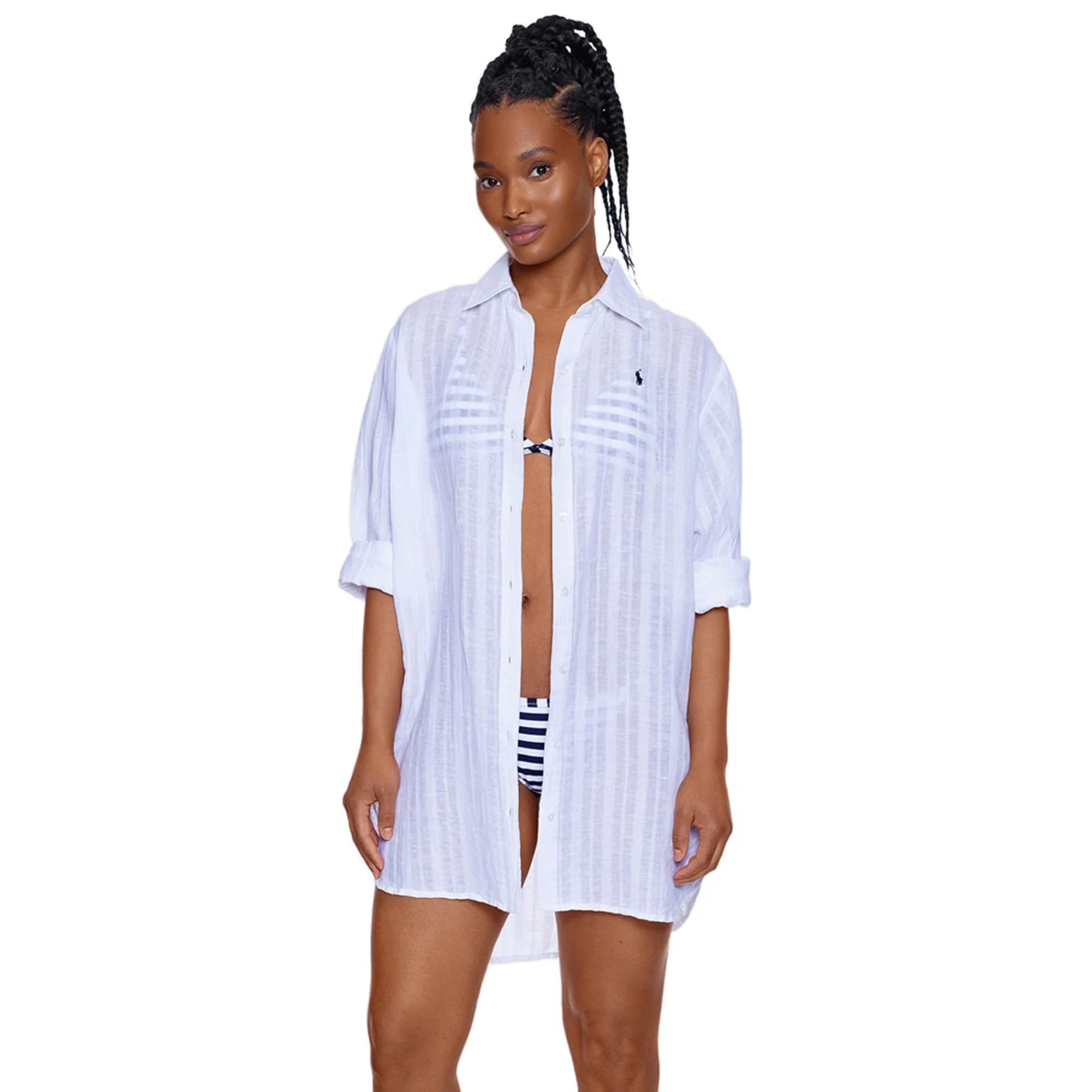 Stylish White Boyfriend Shirt for Women - Oversized Comfortable Cotton Blouse - Perfect for Casual Wear, Date Nights & Layering Outfits