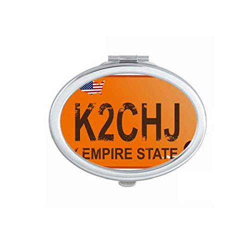 DIYthinker USA Car License Plate Pattern Portable Folding Double-Sided Mirror - Perfect for Makeup, Travel, and Handcrafting Projects