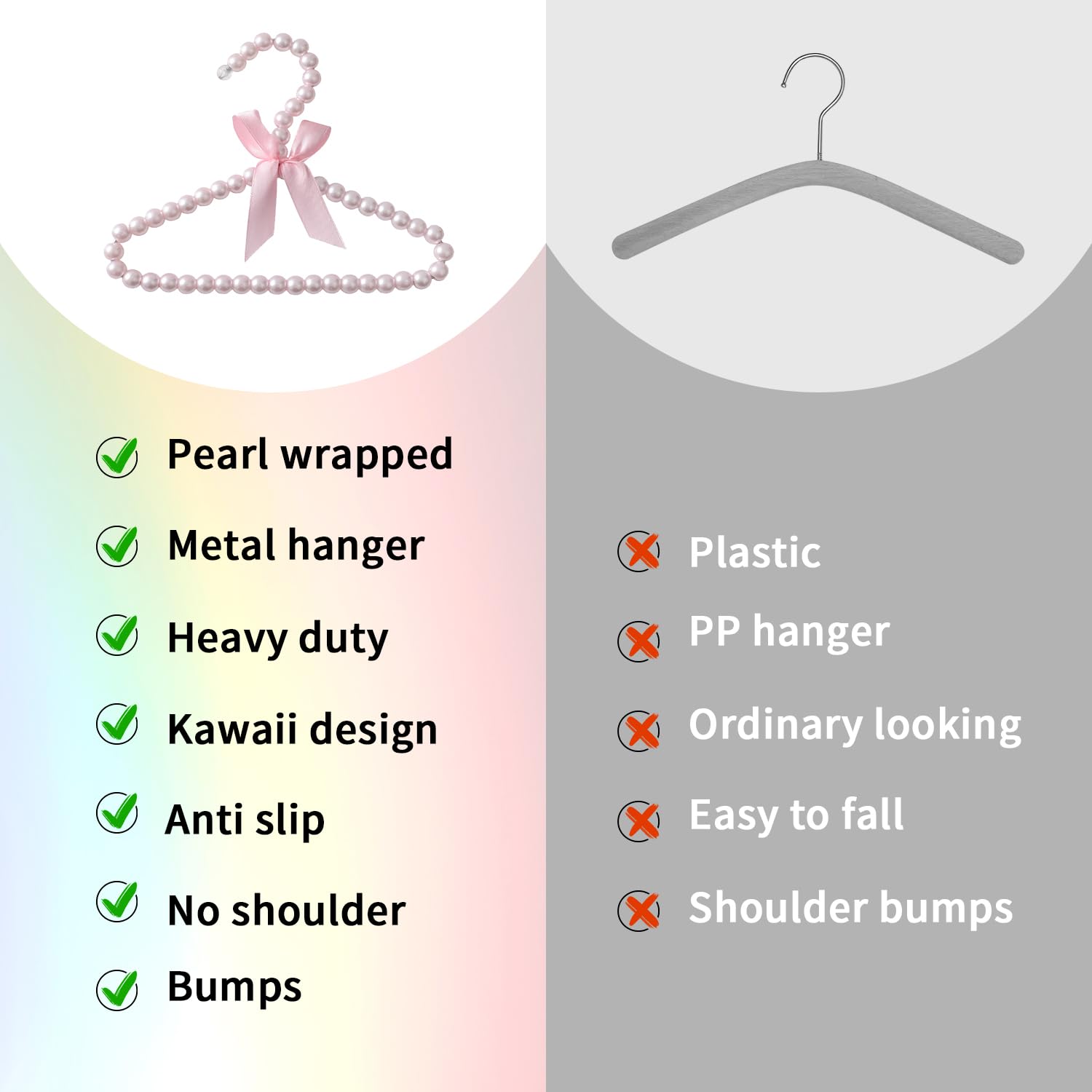 DELIFUR 5 Pack White Pet Clothes Hangers with Faux Pearl Bows - Durable Hangers for Dog, Cat & Kids Clothing - Perfect for Closet Organization & Pet Fashion Display