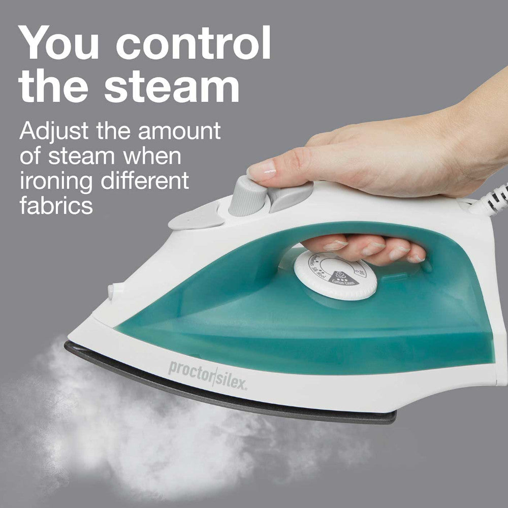 Proctor Silex 17291PS Lightweight Non-Stick Steam Iron for Clothes - Perfect for Home, Travel & Quick Wrinkle Removal