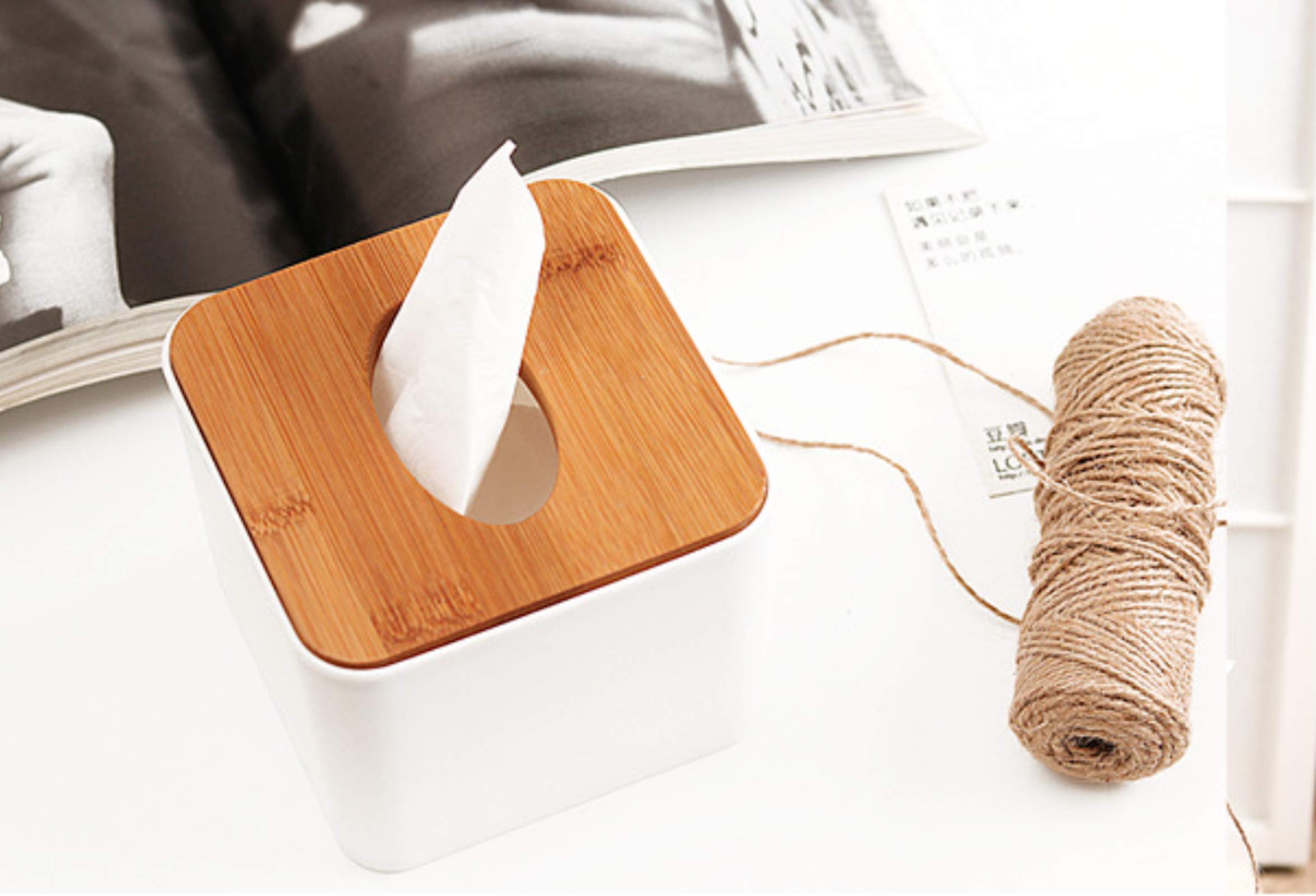 Modern Wooden Tissue Box Holder - Stylish Bathroom, Dining Table & Bedroom Storage Organizer - Decorative Napkin Box Cover for Home & Office (Cube Design) - Perfect for Living Room, Guest Bath & Kitchen Countertop Organization
