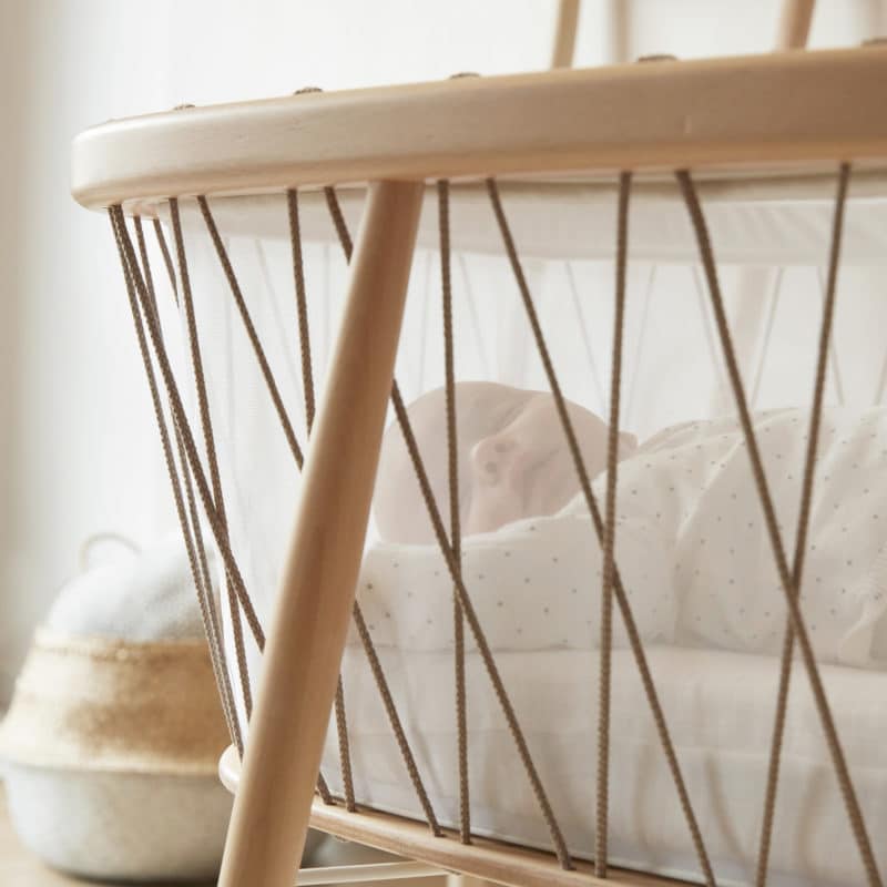 Charlie Crane Kumi Mesh Bassinet with Organic Mattress - Breathable Baby Crib for Safe Sleep, Nursery & Travel - Perfect for Newborns & Infants