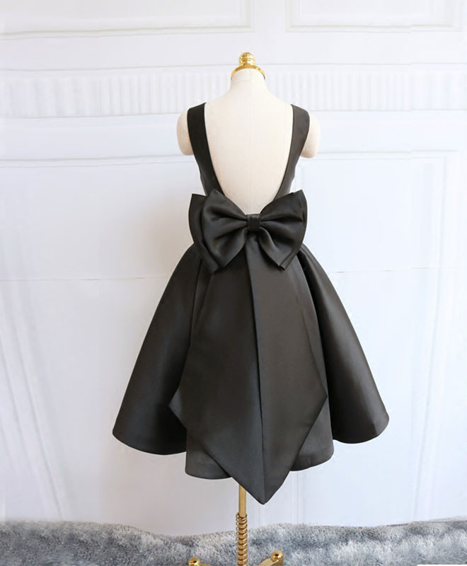 Elegant A-Line Satin Short Prom Dress with Bow - Perfect for Homecoming, Evening Parties & Special Occasions