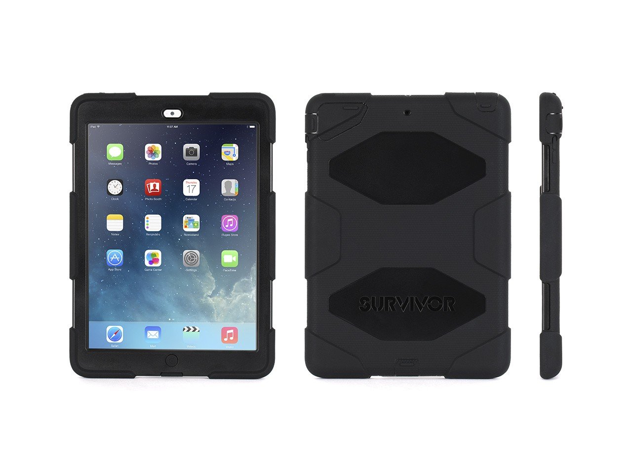 Apple iPad Air Griffin Survivor Case - Rugged Protective Cover for iPad Air (Black) | Shockproof & Drop Protection | Perfect for Outdoor, Travel & Work Use