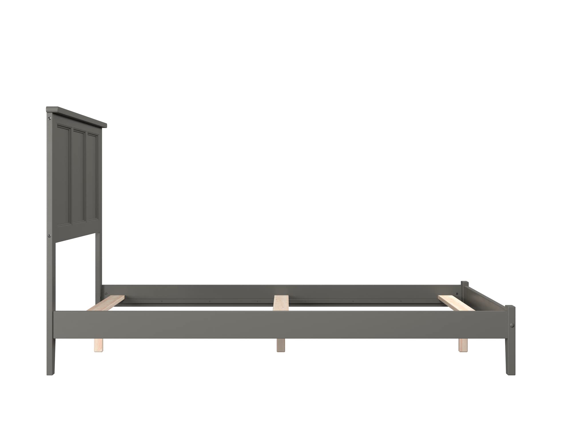 AFI Madison Full Size Foundation Bed Frame with USB Charging Ports, Grey - Sturdy Support for Mattresses, Perfect for Bedrooms, Guest Rooms & Dorms