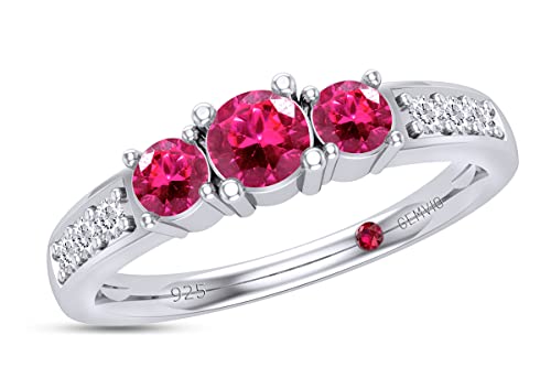 Lab Created Ruby White Gold Over Silver