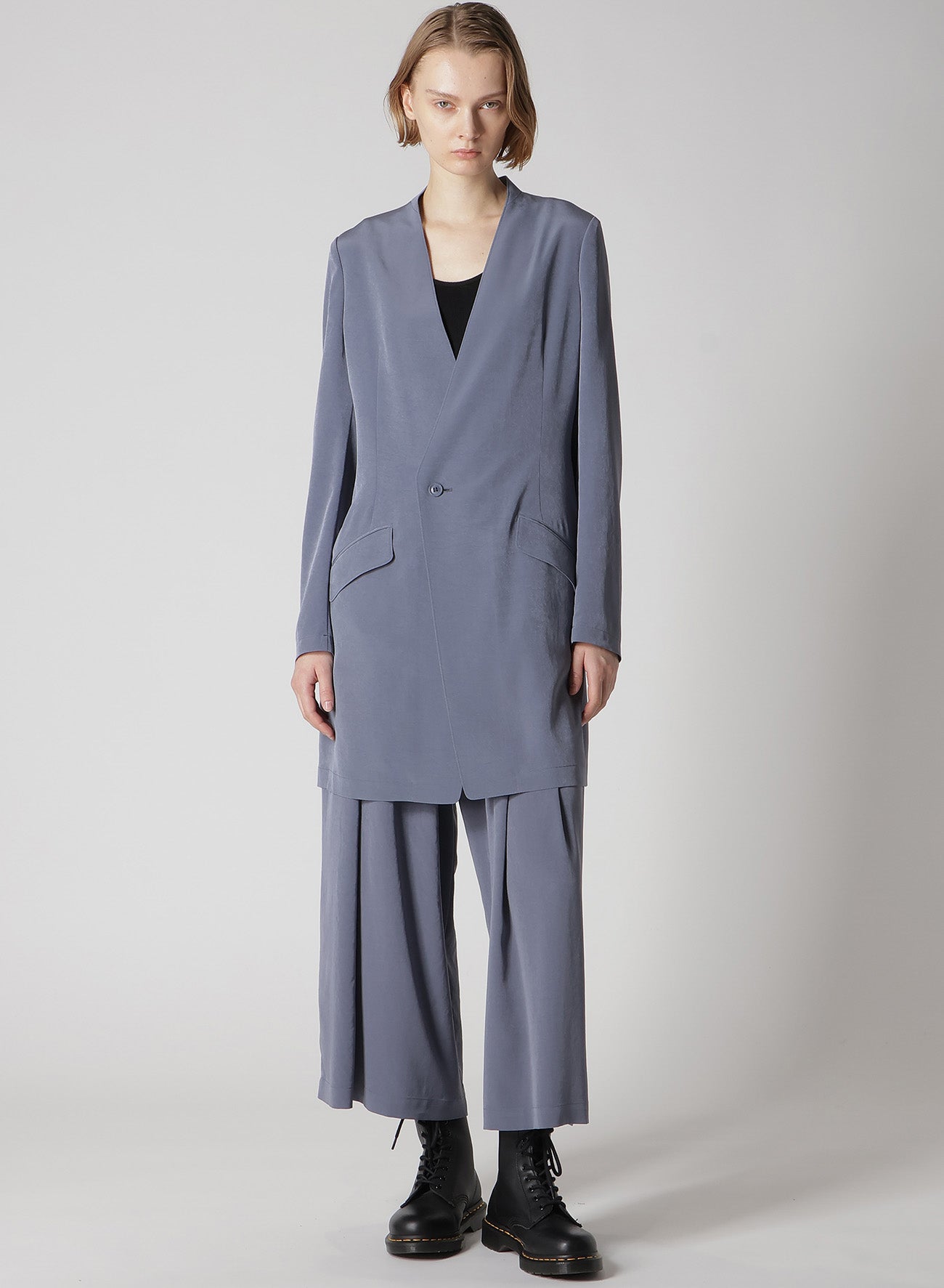 Elegant Crepe de Chine Collarless Jacket for Women - Lightweight & Stylish Blazer for Office, Dinner, and Casual Wear