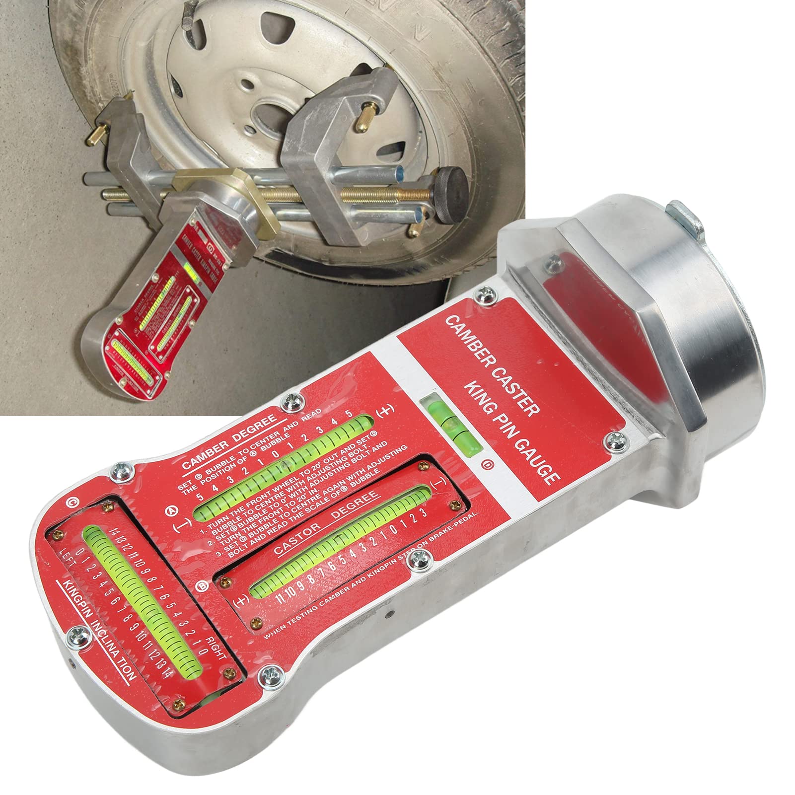 Acouto Magnetic Wheel Alignment Gauge Tool - Professional Camber, Caster & Kingpin Measurement for Cars & Trucks | Perfect for DIY Auto Repair & Garage Maintenance