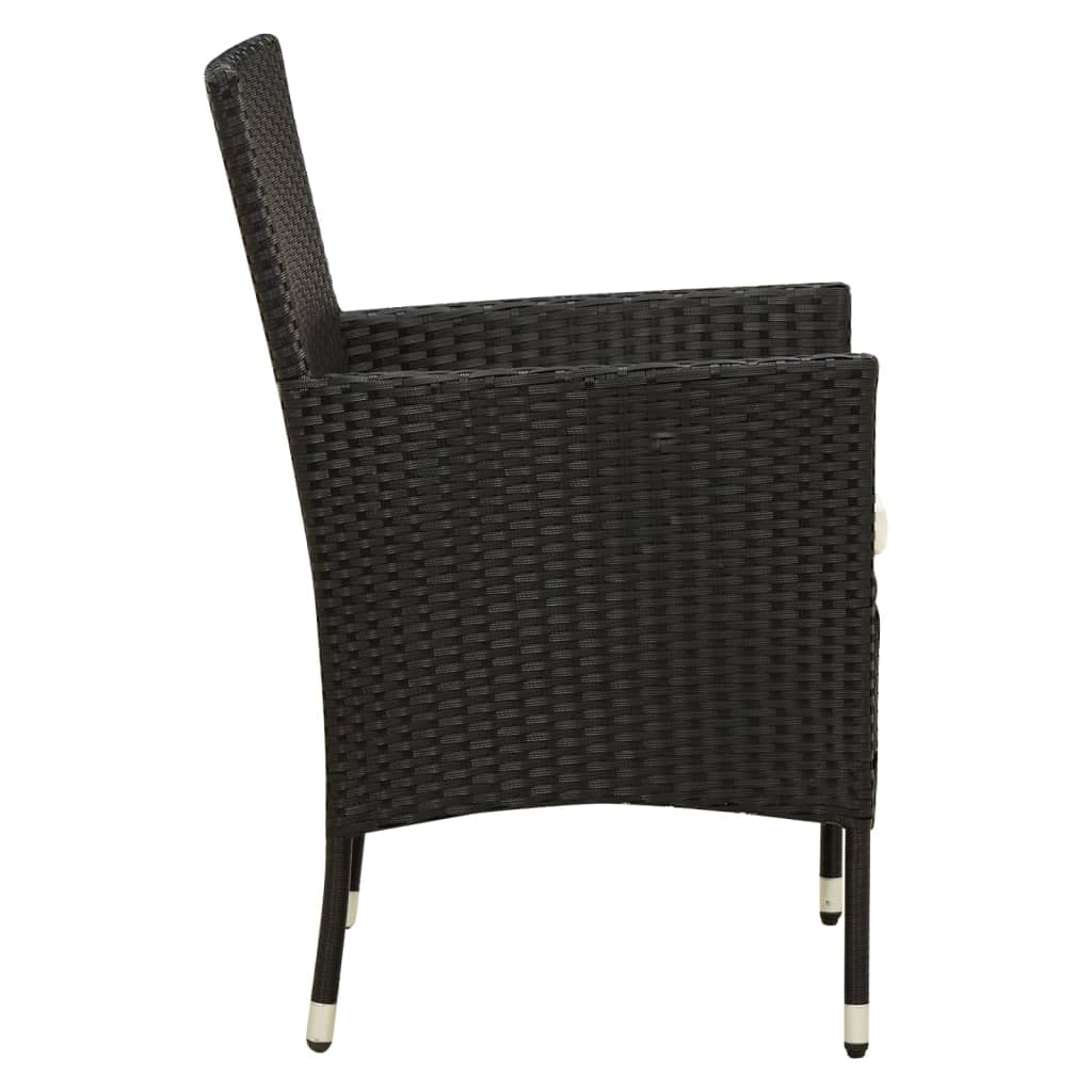 Outdoor Patio Furniture Set - 2-Piece Black Poly Rattan Chairs with Cushions for Garden, Backyard, Lawn, Porch, Poolside & Balcony | Perfect for Relaxing, Entertaining & Sunbathing