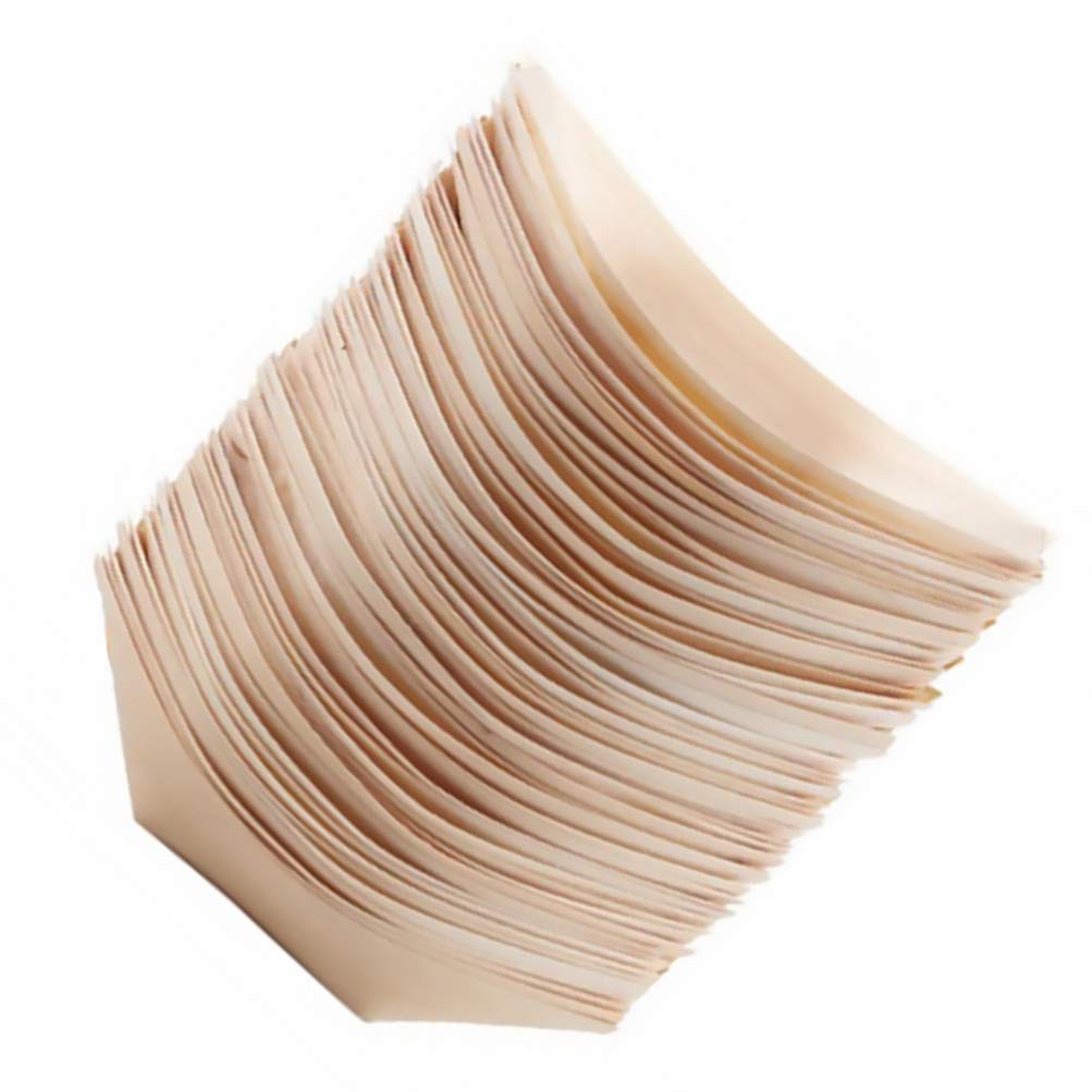 Disposable Wooden Sushi Boat Plates 100pcs - for Sashimi, Parties & BBQ