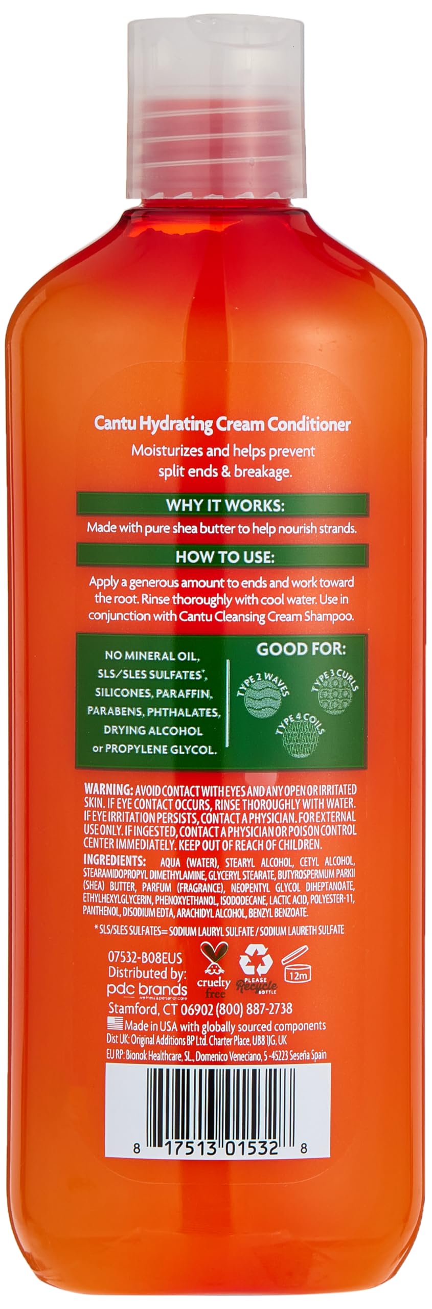 Cantu Sulfate-Free Hydrating Natural Hair Conditioner for Curly & Dry Hair - 13 fl oz (383 ml) Pack of 2 | Deep Moisturizing Treatment for Natural Hair Care | Perfect for Daily Use & Salon-Quality Results at Home