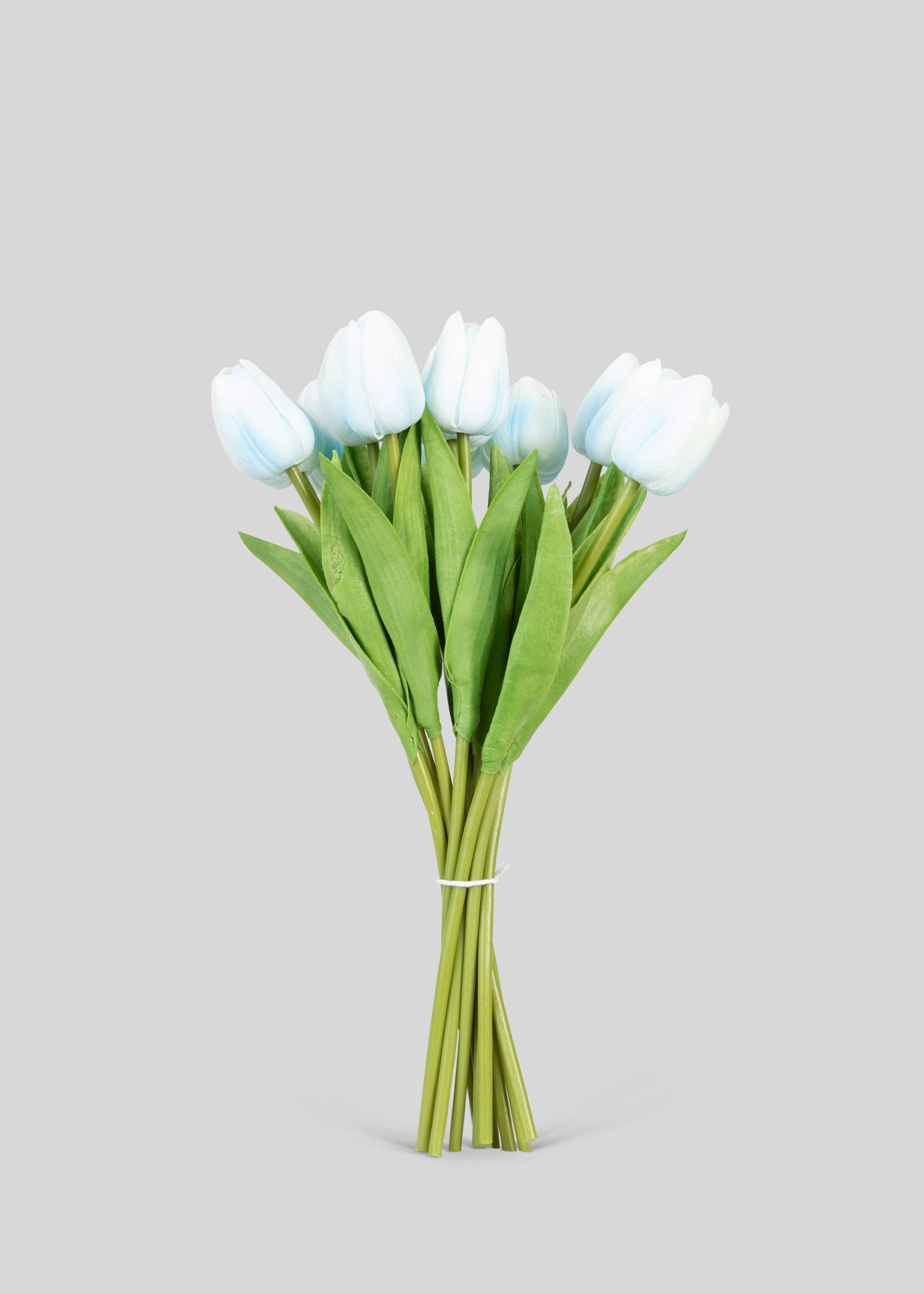 12 Pack Light Blue Tulip Artificial Flowers - Real Touch Silk Fake Flowers for Home Decor, Wedding Centerpieces, Office Desk & Party Arrangements