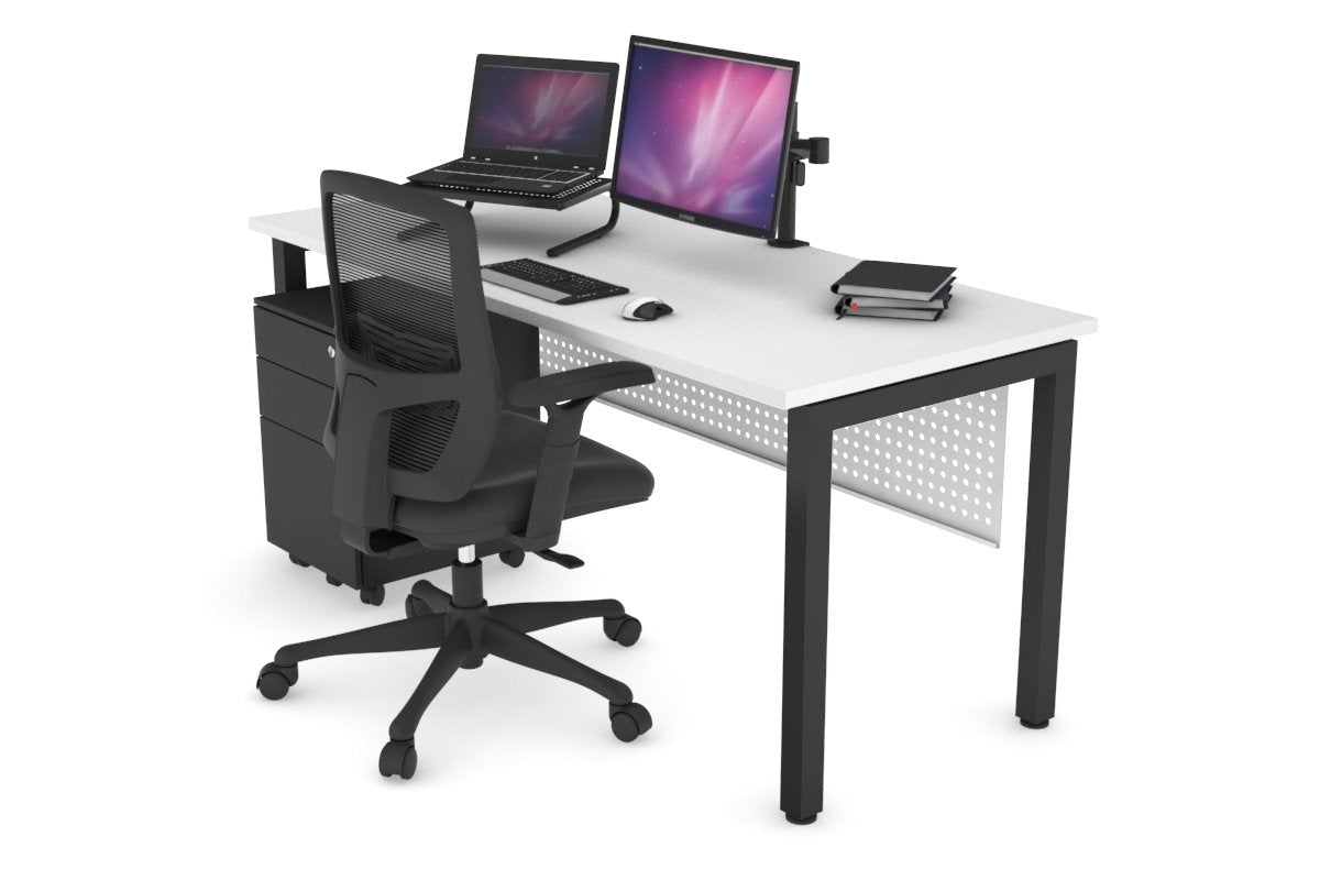 Quadro Square Legs Office Desk - 1600L x 700W Modern Workstation for Home & Office - Perfect for Remote Work, Study & Professional Workspaces