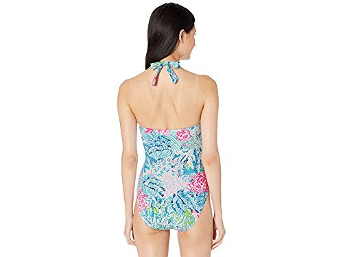 Lilly Pulitzer Women's Lanai Halter One-Piece Swimsuit - Floral Print Bathing Suit for Beach, Pool & Vacation | Plus Size Options Available
