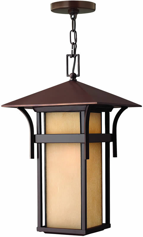 11W Harbor 1 Light Outdoor Pendant Light Fixture - Anchor Bronze Finish - Weatherproof Hanging Light for Porch, Patio, Deck & Entryway