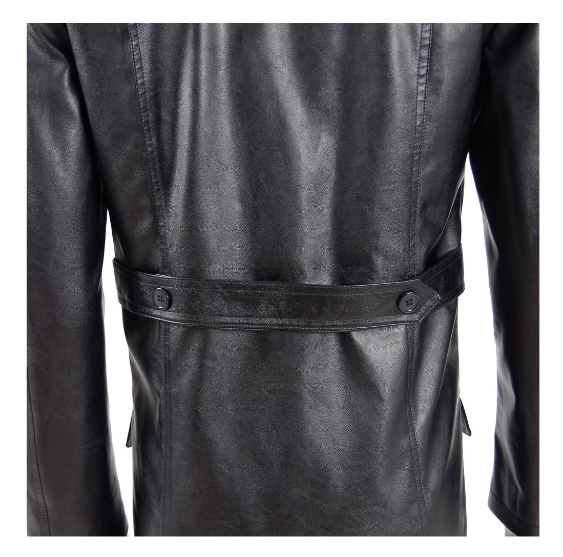 Magical Dr. 9th Costume - Faux Leather Black Jacket for Men's Halloween Cosplay & TV Series Character Outfit - Perfect for Halloween Parties, Comic Conventions, and Themed Events