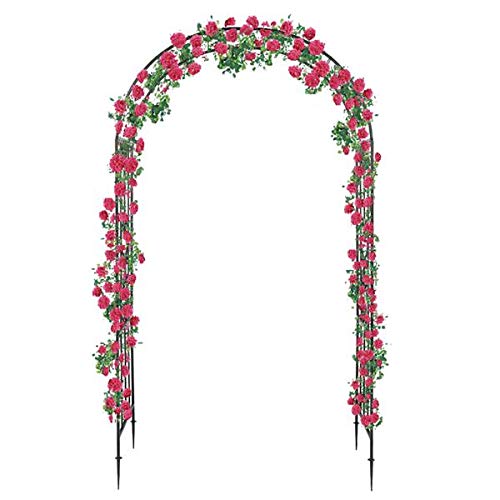 Arc Roof Wrought Iron Arch Plant Climbing Frame - Garden Trellis for Roses, Vines & Climbing Flowers | Outdoor Decorative Metal Plant Support