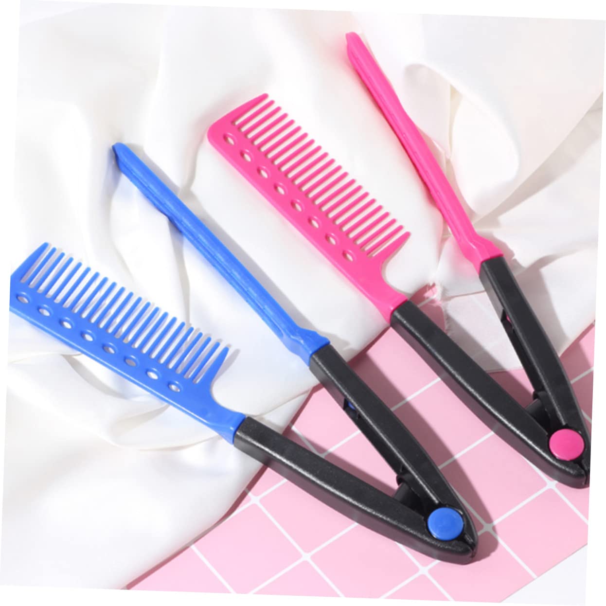 CAXUSD Hair Straightening Comb Set - 3 Pack V-Shape Hair Straightener Brush & Styling Tool for Smooth, Frizz-Free Hair | Perfect for Home Use, Travel & Salon Styling