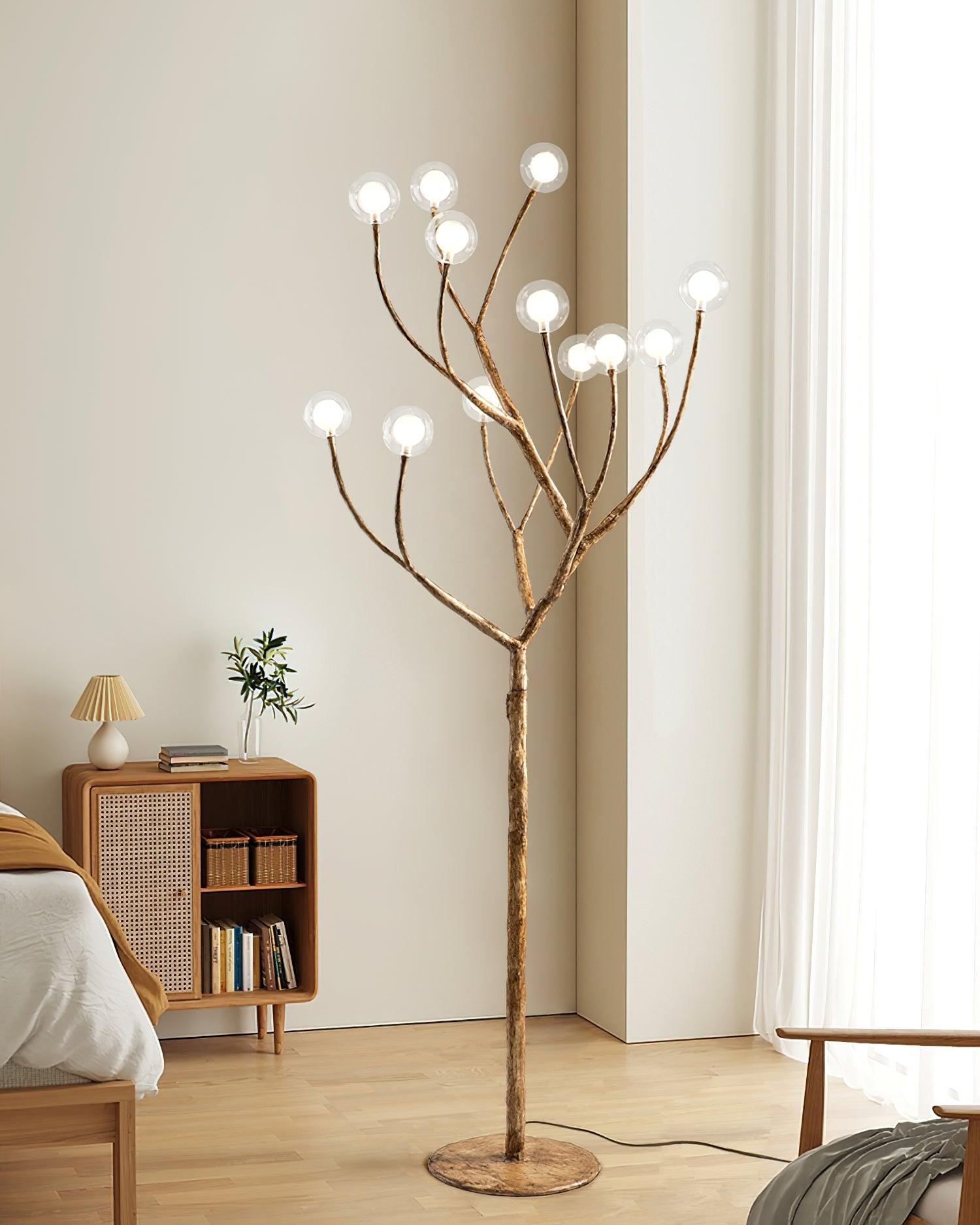 Modern Wooden Floor Lamp with Adjustable Brightness - Elegant Home Decor for Living Room, Bedroom, and Office Lighting