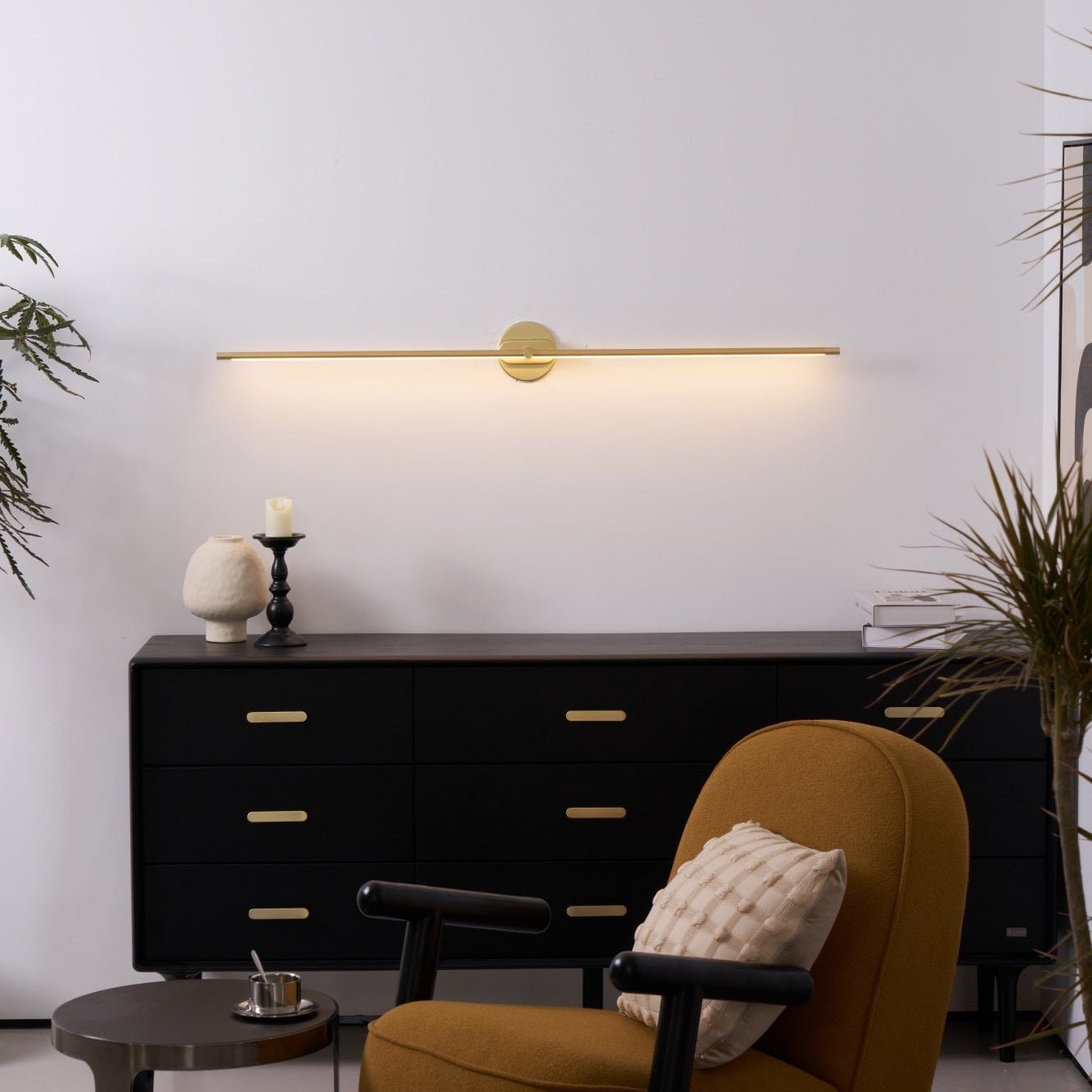 Minimalist Linear Wall Lamp - Modern LED Light Fixture for Bedroom, Living Room & Office - Sleek Design with Adjustable Brightness - Perfect for Ambient Lighting and Home Decor