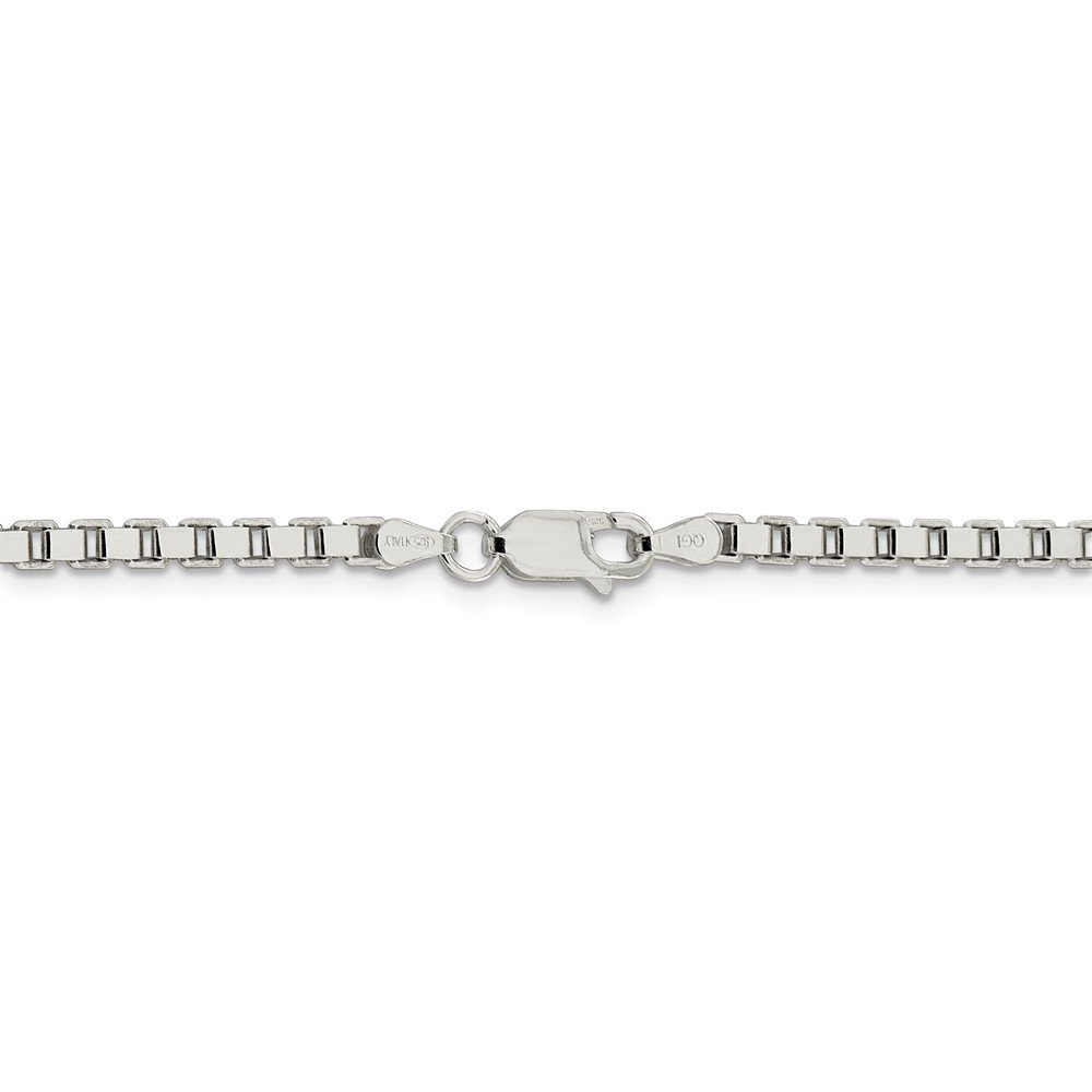 925 Sterling Silver 3mm Box Chain Necklace with Lobster Clasp - Durable Everyday Jewelry for Women & Men, Perfect for Layering, Gift Giving and Special Occasions