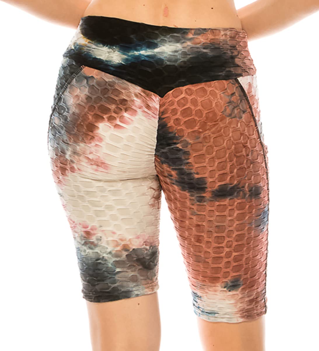 LA12ST Women's High Waist Workout Shorts - Brazilian Booty Lifting Biker Shorts with Honeycomb Scrunch & Anti-Cellulite Design for Yoga, Gym, Running (Black) - Perfect for Fitness, Lounge & Summer Activities