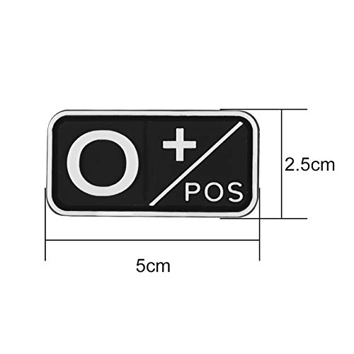 D-FLIFE 3D PVC Blood Type Patch Kit - A+, B+, AB+, O+ Positive & A-, B-, AB-, O- Negative Rubber Fasteners (O- Negative) - Ideal for Medical ID, Emergency Preparedness & First Aid Kits