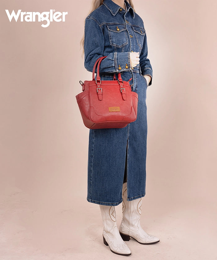 Wrangler Genuine Leather Buckle Tote Bag for Women - Stylish & Durable Handbag for Work, Travel & Everyday Use