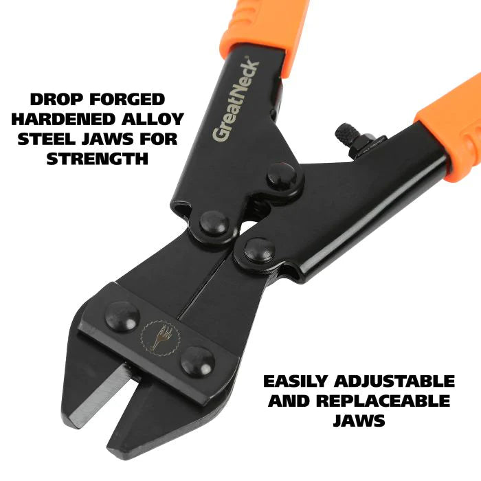 GreatNeck BC8 8-Inch Mini Bolt Cutters - Heavy Duty Steel Wire & Padlock Cutter for DIY, Home Repair, and Emergency Use