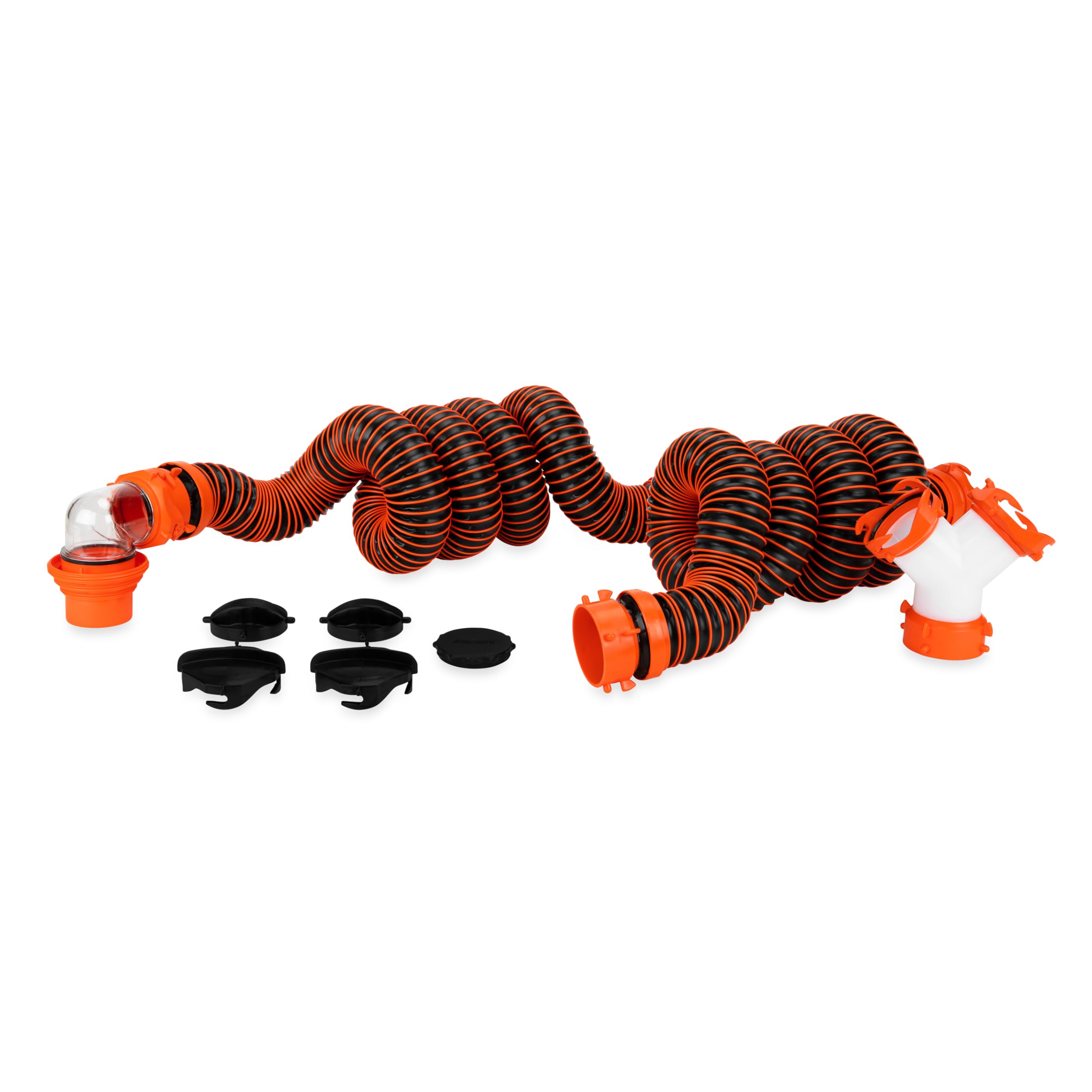 Camco RhinoEXTREME 20' RV Sewer Hose Kit with 360° Swivel Wye Fitting & 4-in-1 Adapter | Heavy-Duty TPE Construction for Campers & Travel Trailers | Perfect for RV Waste Disposal & Outdoor Adventures (Model 21056)