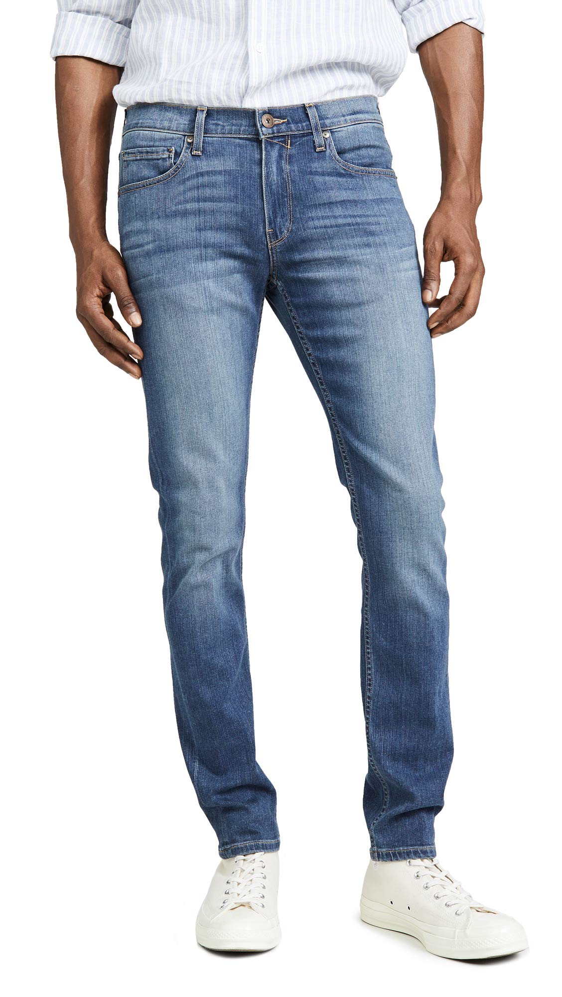 PAIGE Men's Croft Skinny Jeans - Slim Fit Stretch Denim Pants in Birch Wash | Comfortable & Stylish for Casual Wear & Night Out