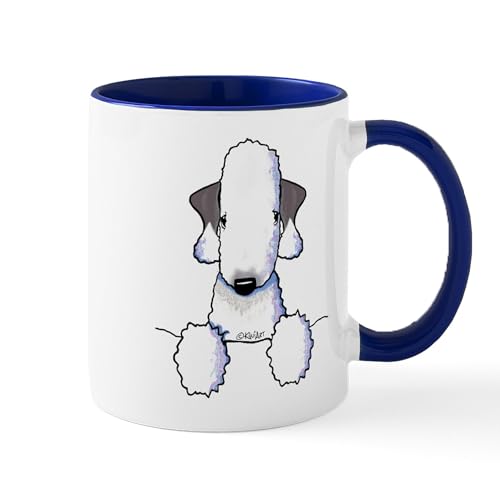 White/Navy Inside - Kiniart Bedlington Terrier Mug