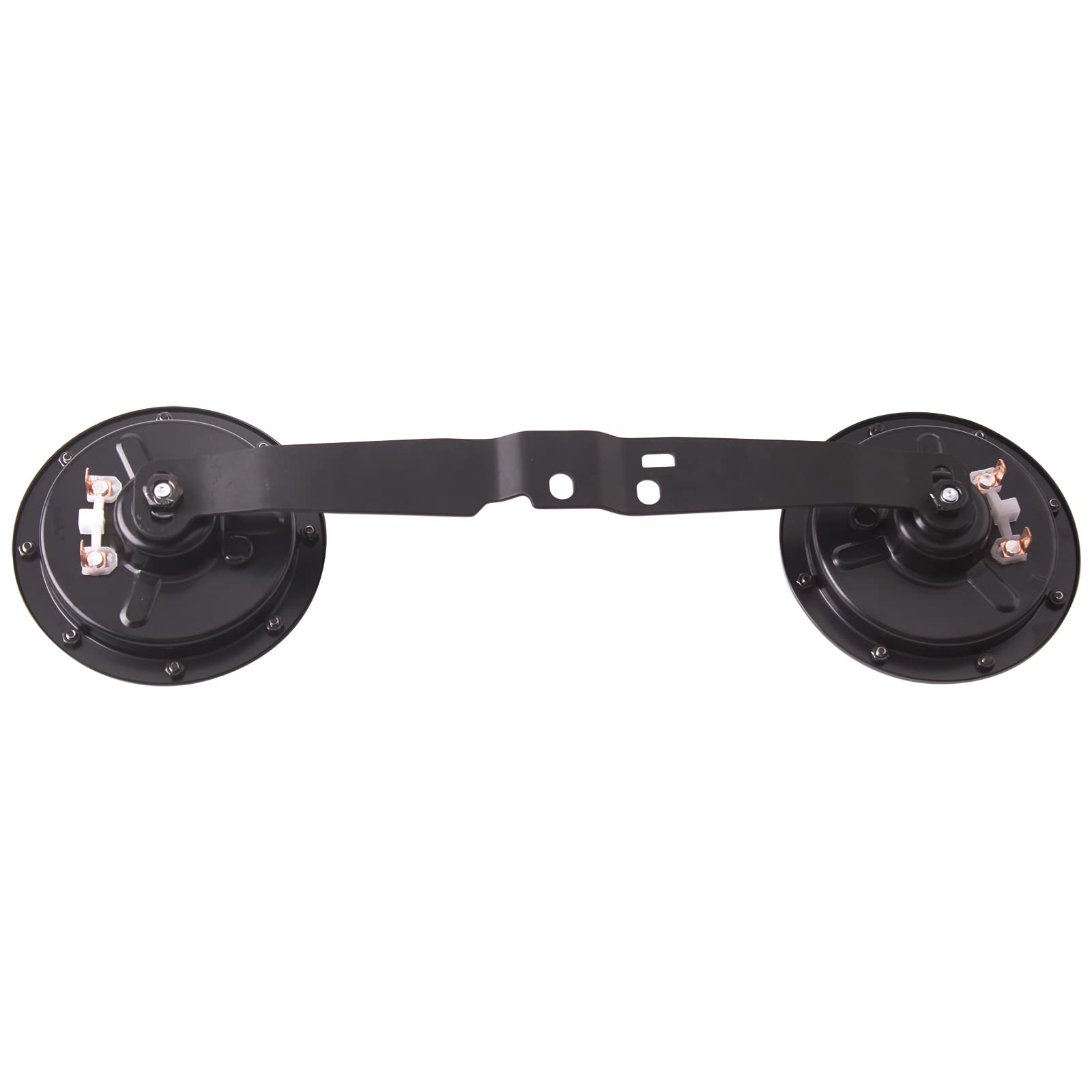 FARBIN Waterproof Car Horn Kit - Loud Super Tone High & Low Metal Twin Horns with Protective Grill, Harness & Bracket (Black) - Perfect for Trucks, SUVs & Off-Road Vehicles